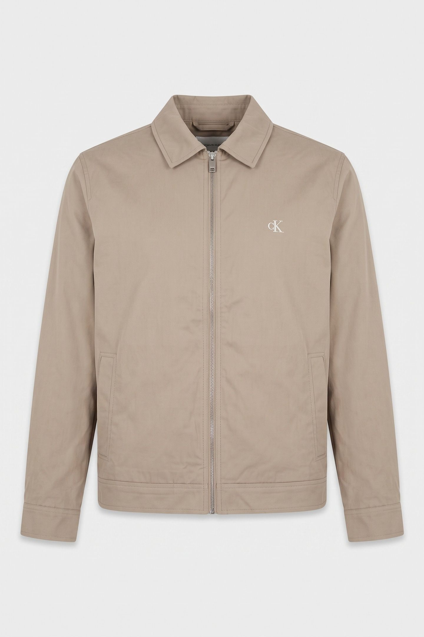 LONG SLEEVE PADDED COTTON ZIP JACKET VINTAGE KHAKI 3