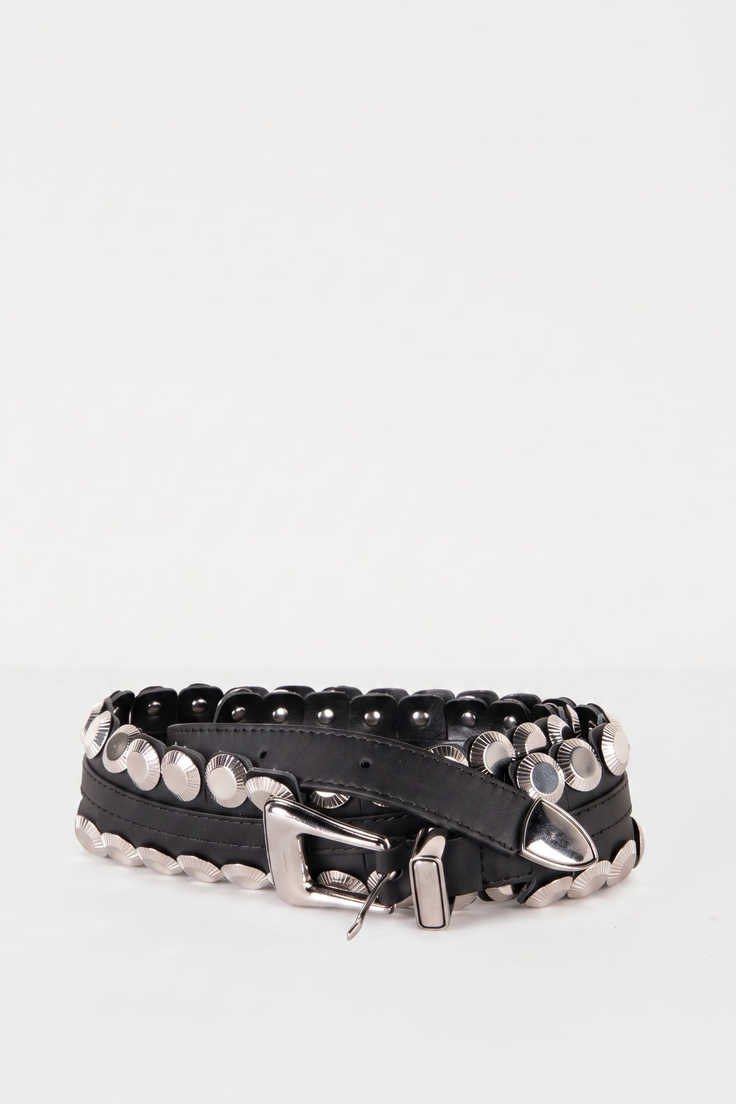WIDE LEATHER BELT WITH STUDS BLACK 3