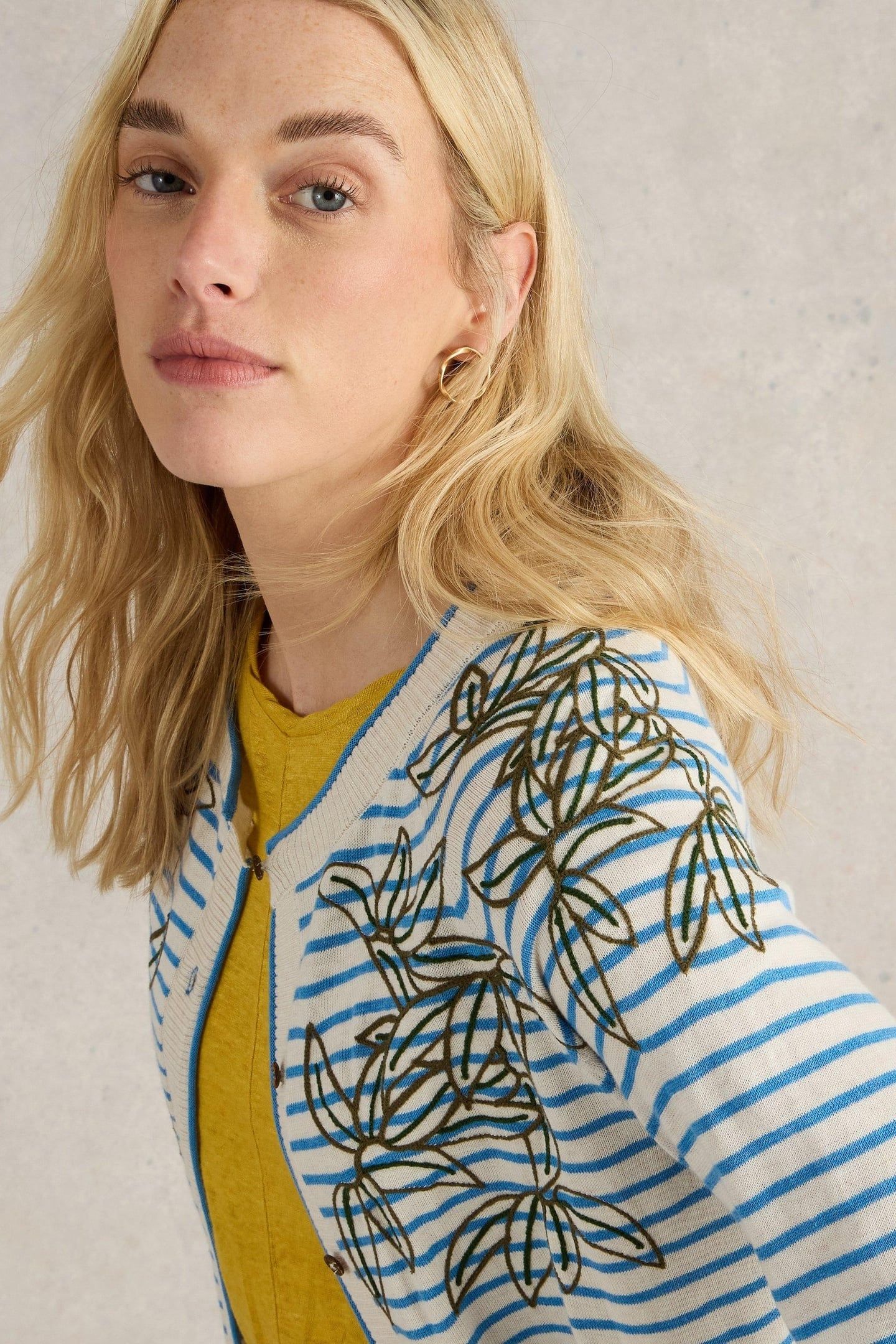 LULU EMBROIDERED CARDI IVORY MULTI 6