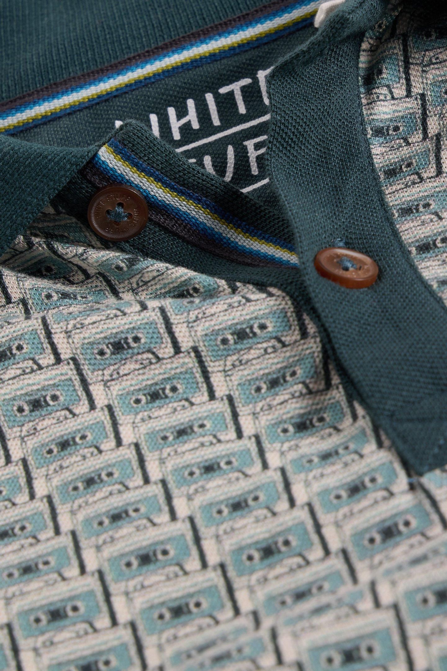 CASETTE TAPE PRINTED POLO TEAL PRINT 4