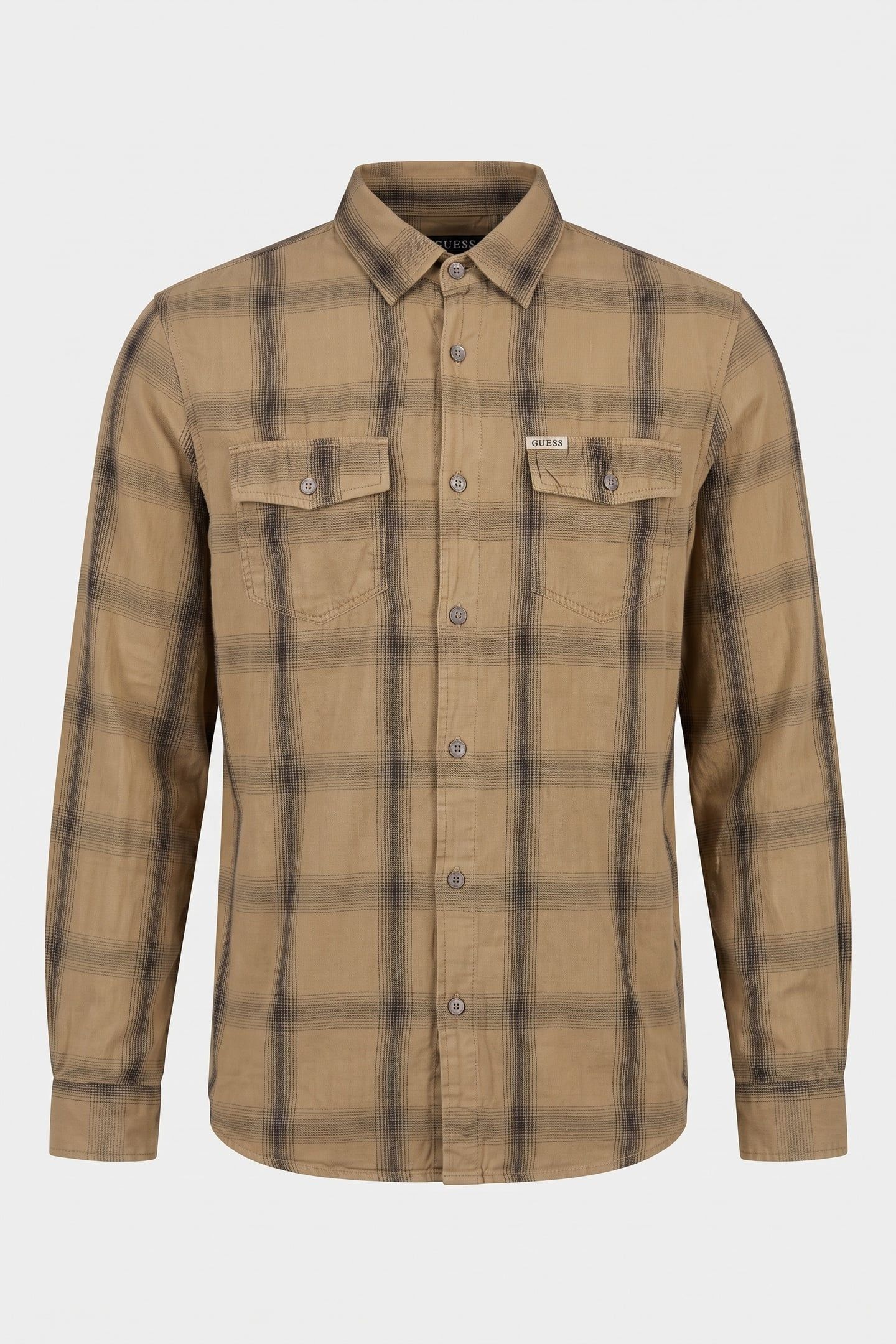 GUESS ECO LS SUNSET SHIRT SAND FADED CHECK 3
