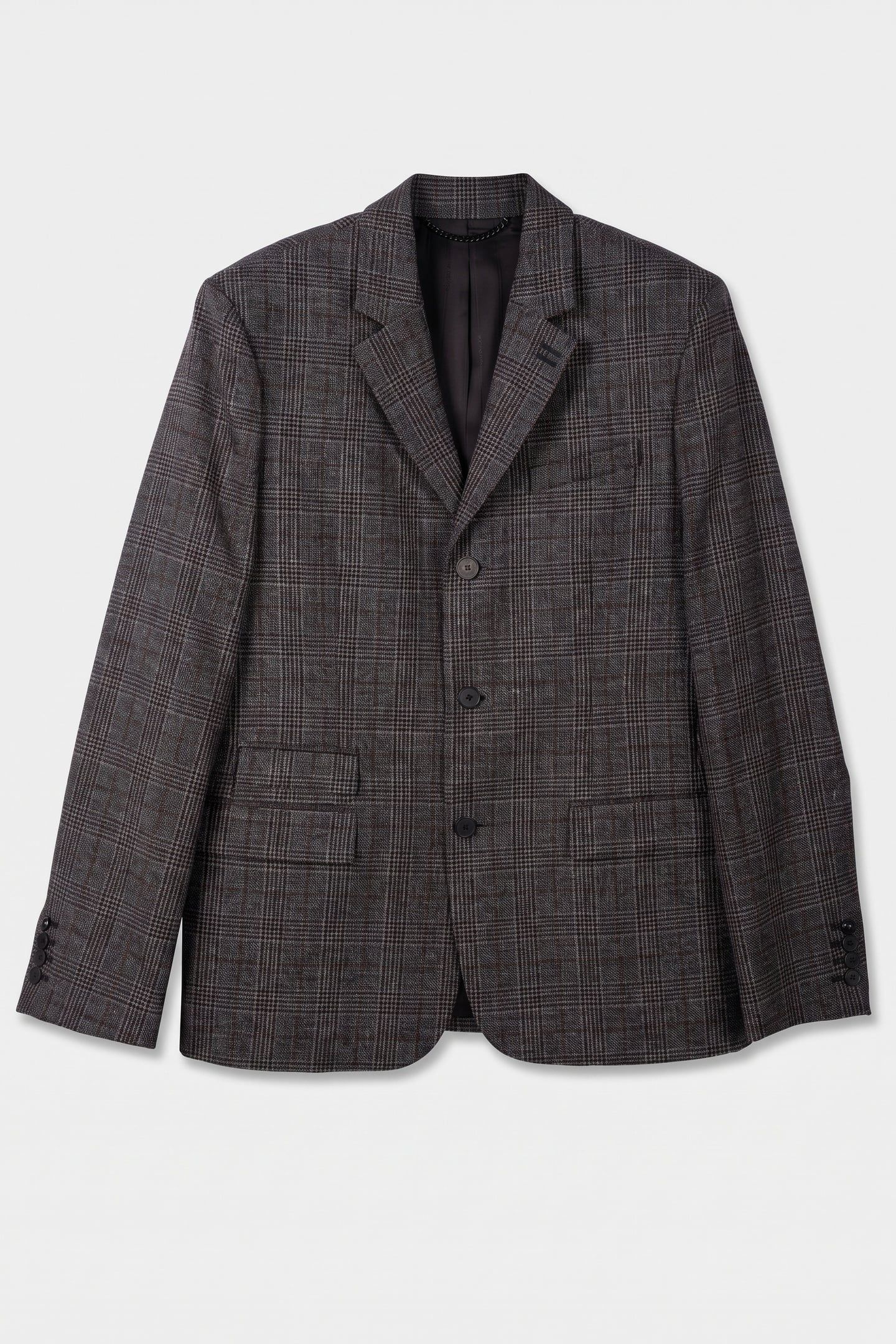 LOOSE-FITTING JACKET W 3 BUTTONS AND 3 POCKETS BROWN / BLACK 5