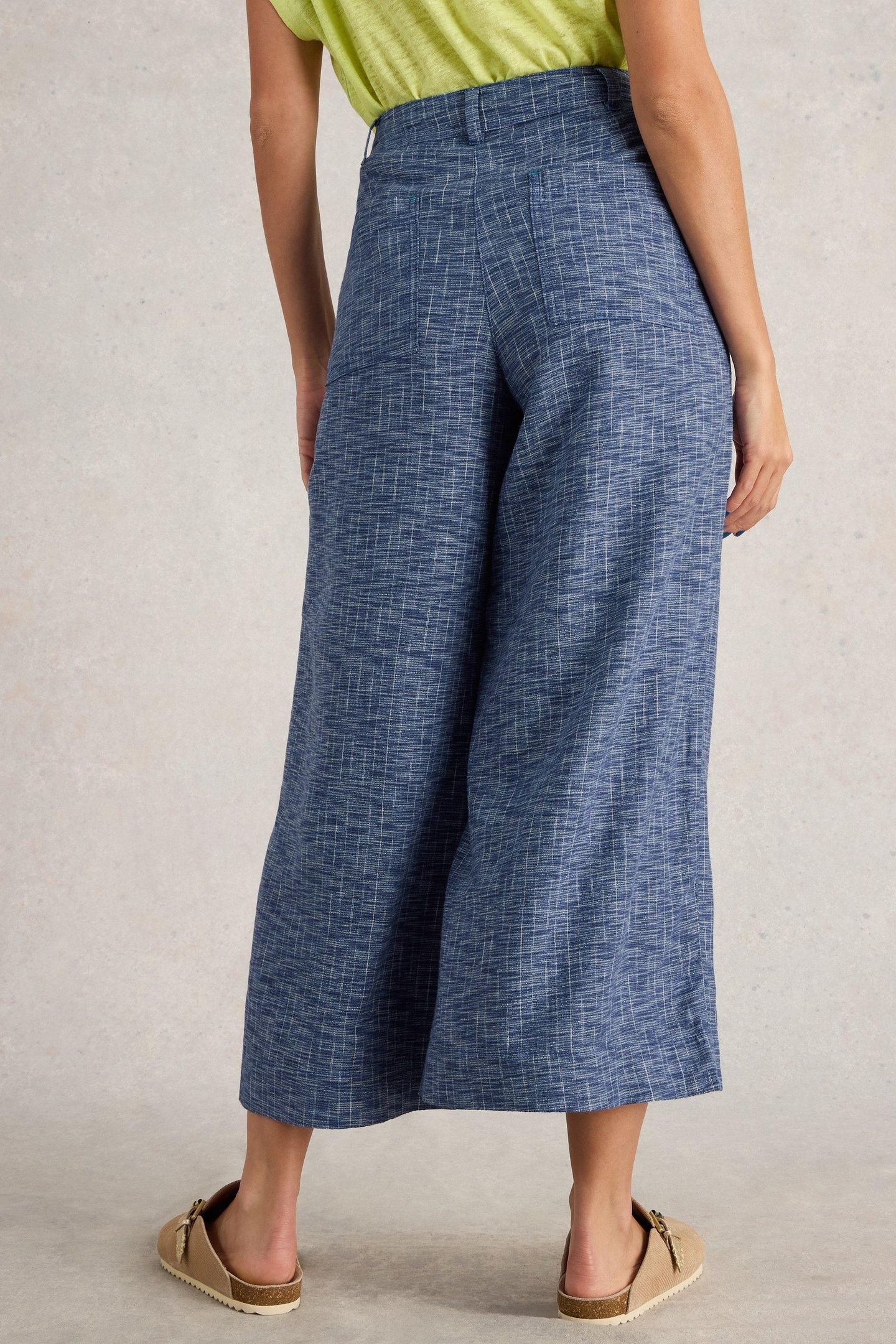 ROXY LINEN BLEND CULOTTE BLUE MULTI 3