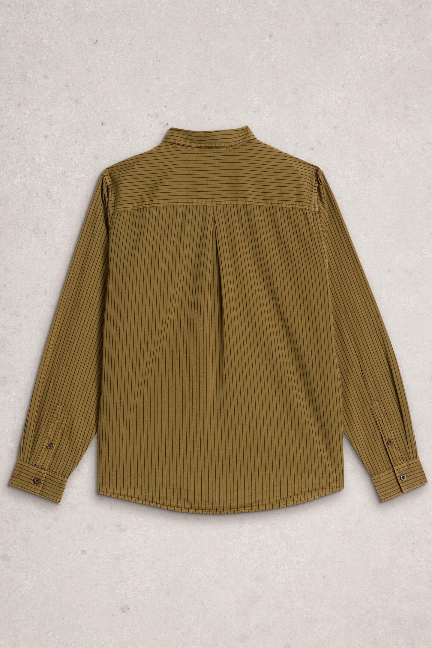 STRIPE TWILL SHIRT KHAKI GREEN 2