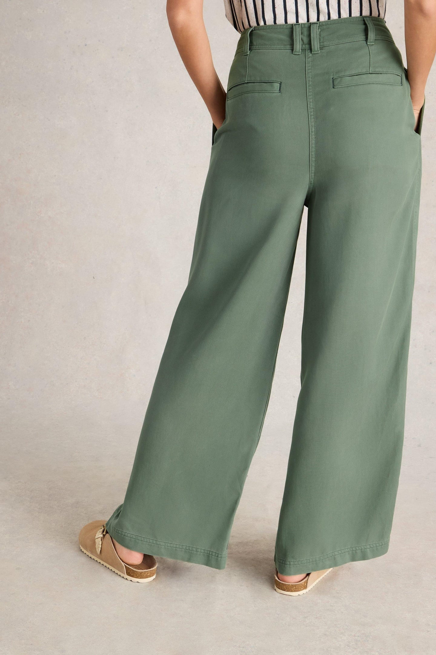 SASHA WIDE LEG TROUSER DUSTY GREEN 3