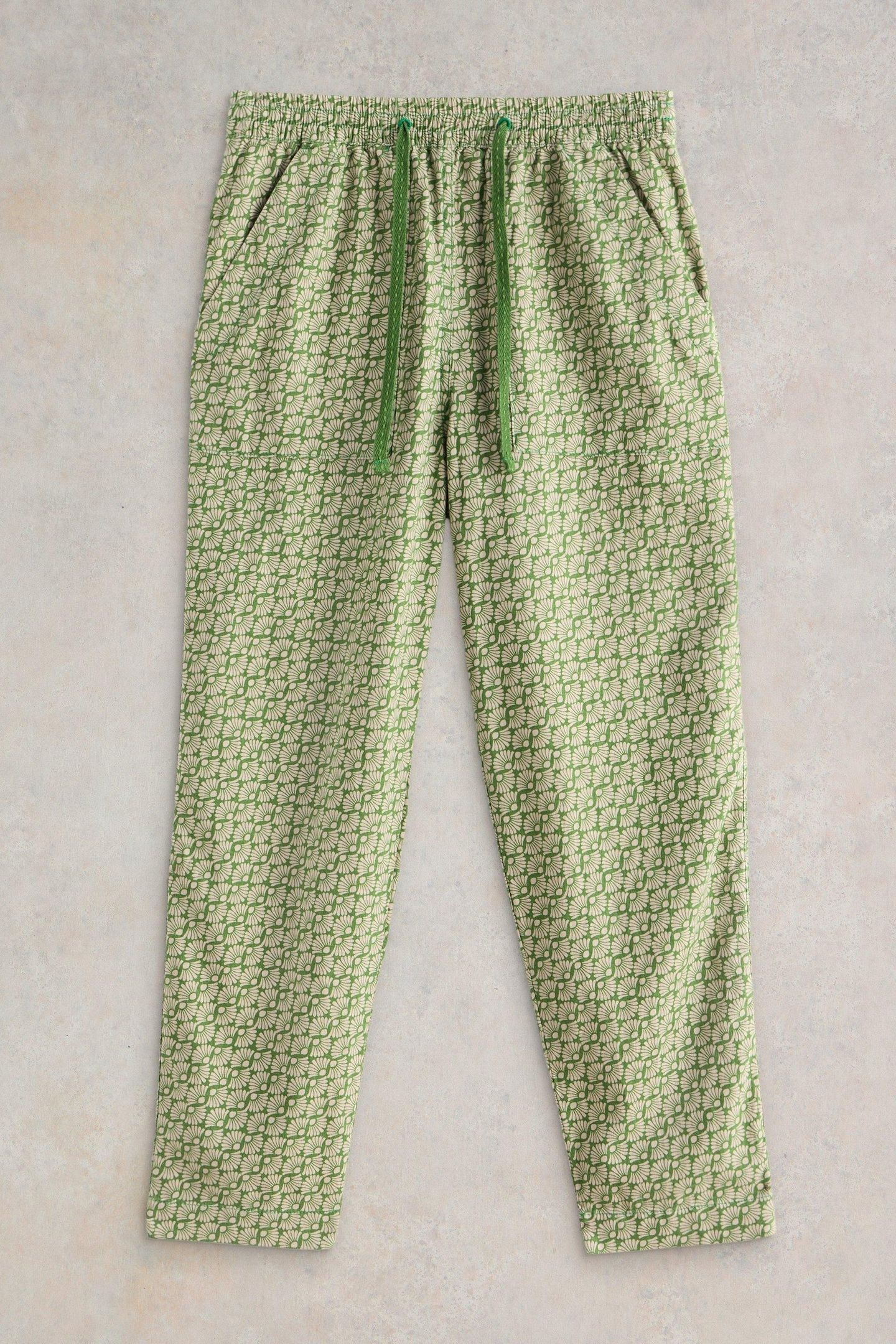 ELLE LINEN BLEND TROUSER GREEN PRINT 4