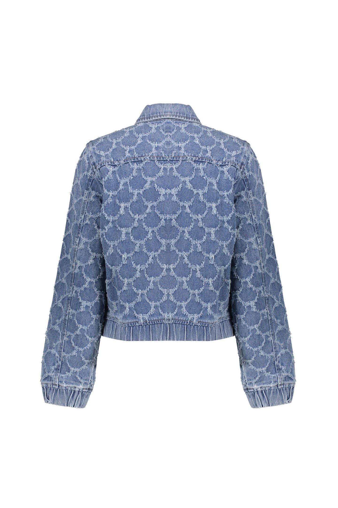 JEANS JACKET JACQUARD CIRCLES MID BLUE DENIM 2