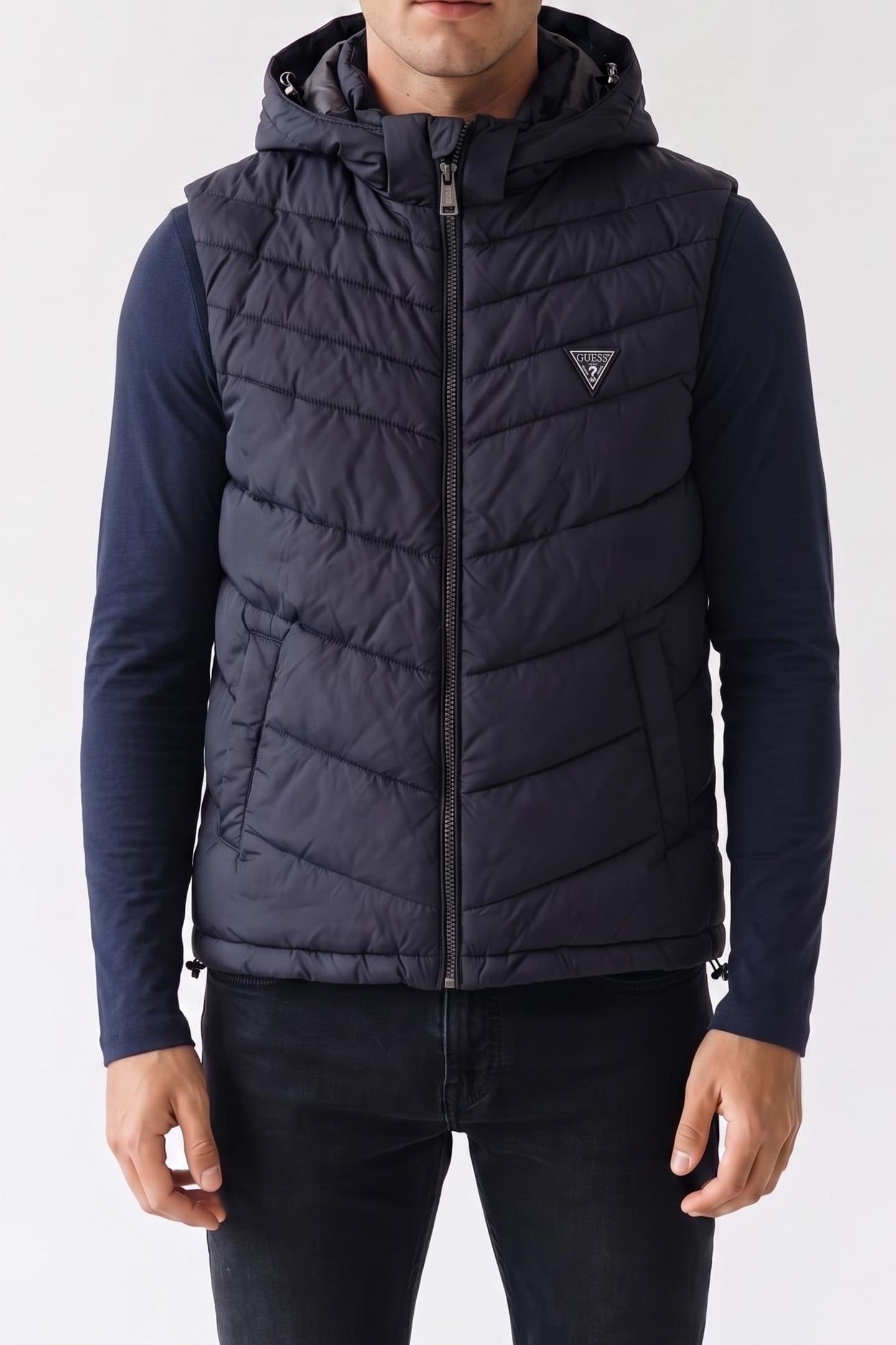 GUESS ECO LIGHT PUFFA VEST SMART BLUE 2