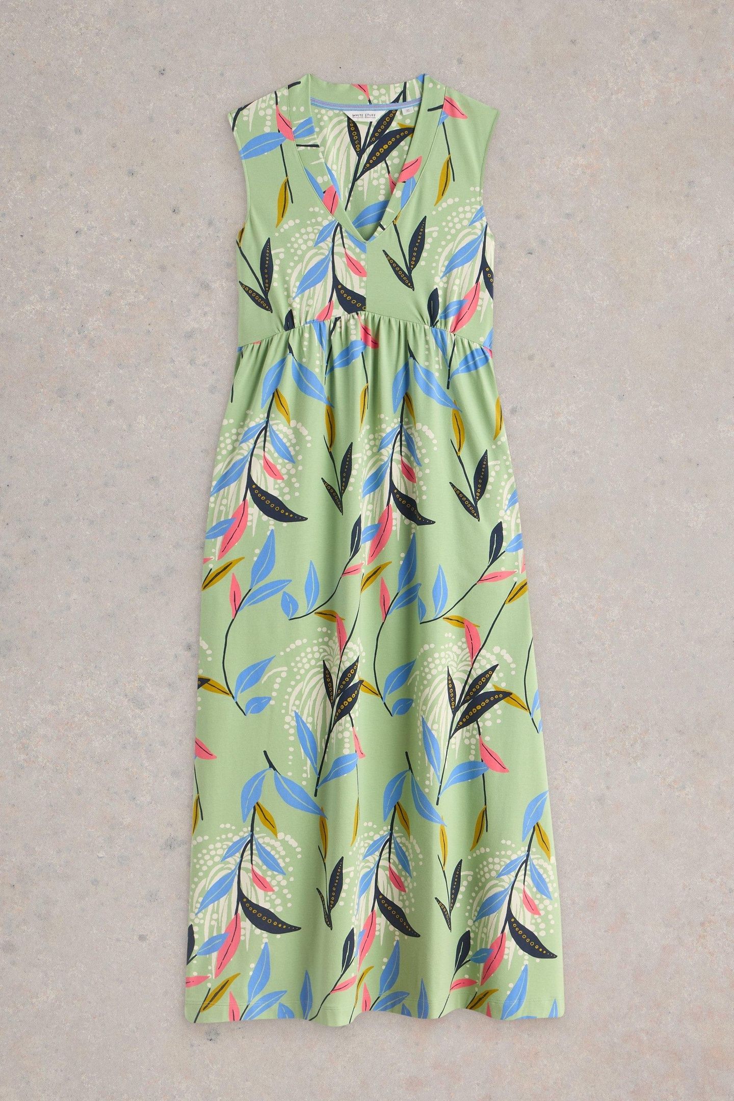 ARCHER JERSEY MAXI DRESS GREEN MULTI 5