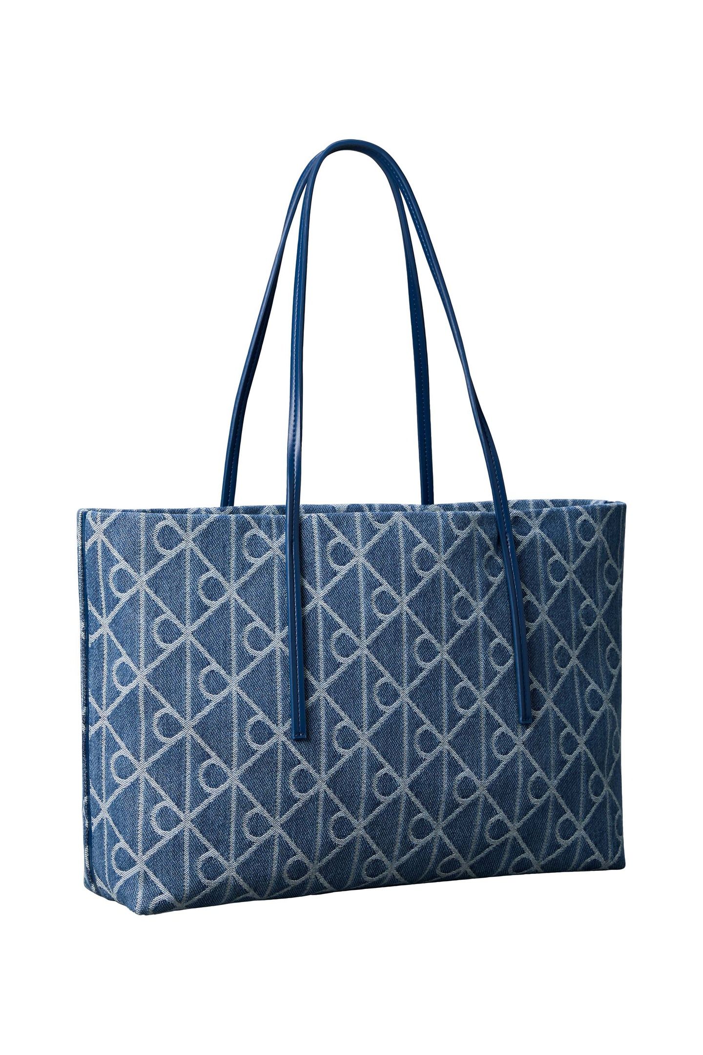 EMBLEM ALL-OVER PRINT DENIM TOTE BAG MEDIUM WASH 2