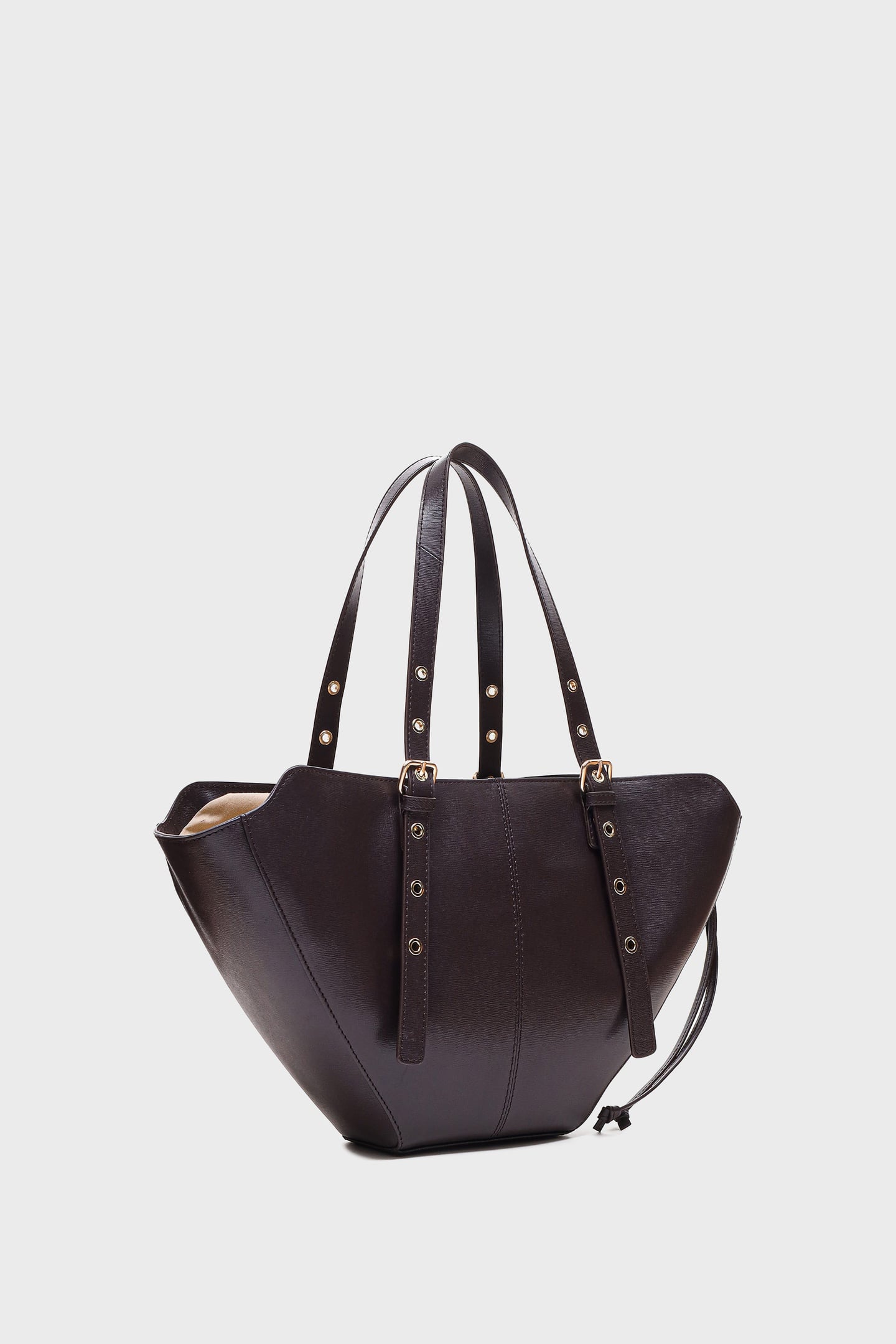 SMALL NORA FLORENCE CHOCOLATE W. GOLD 2