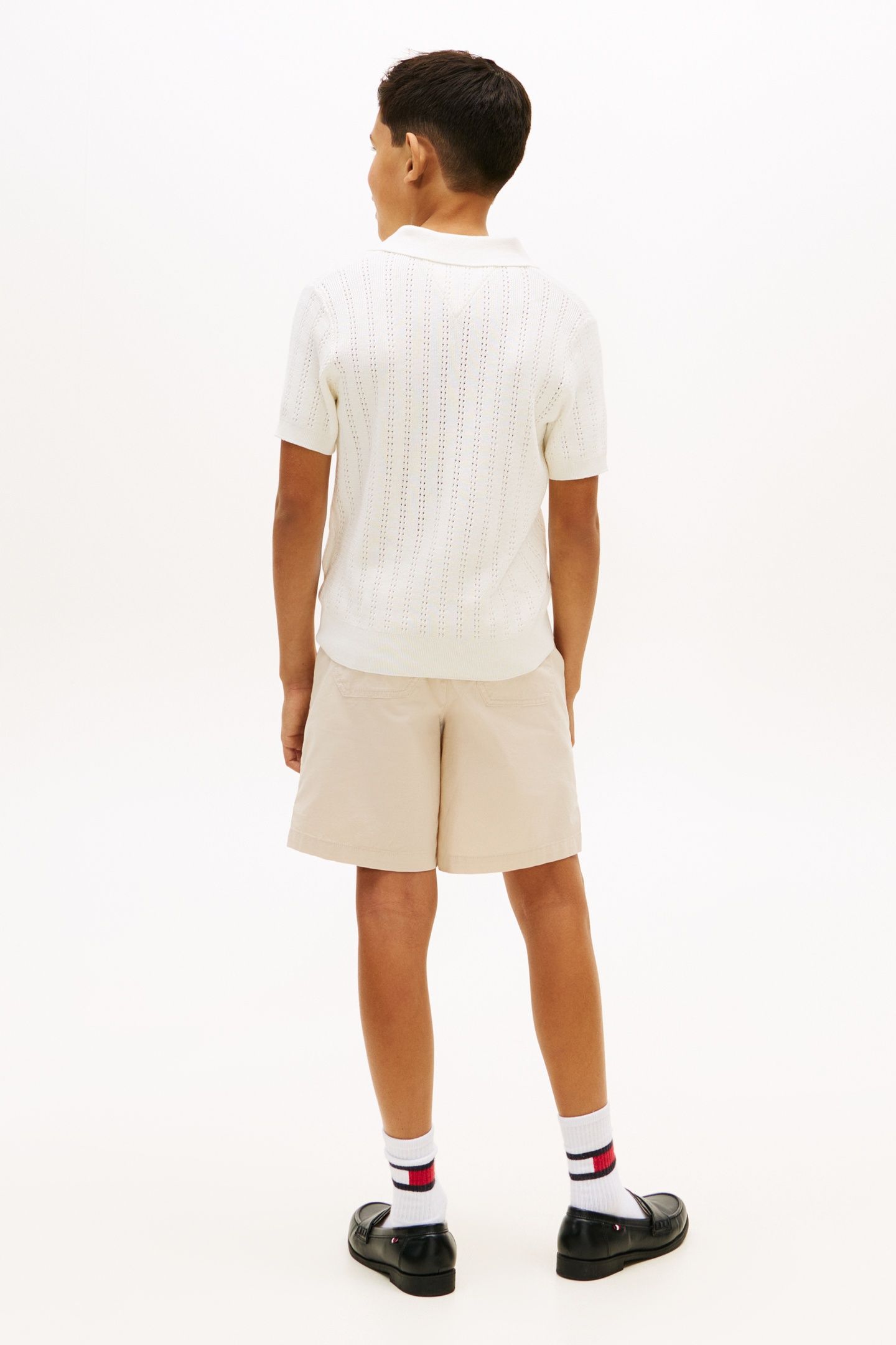 BOYS OPEN STITCH POLO SWEATER IVORY SILK 2