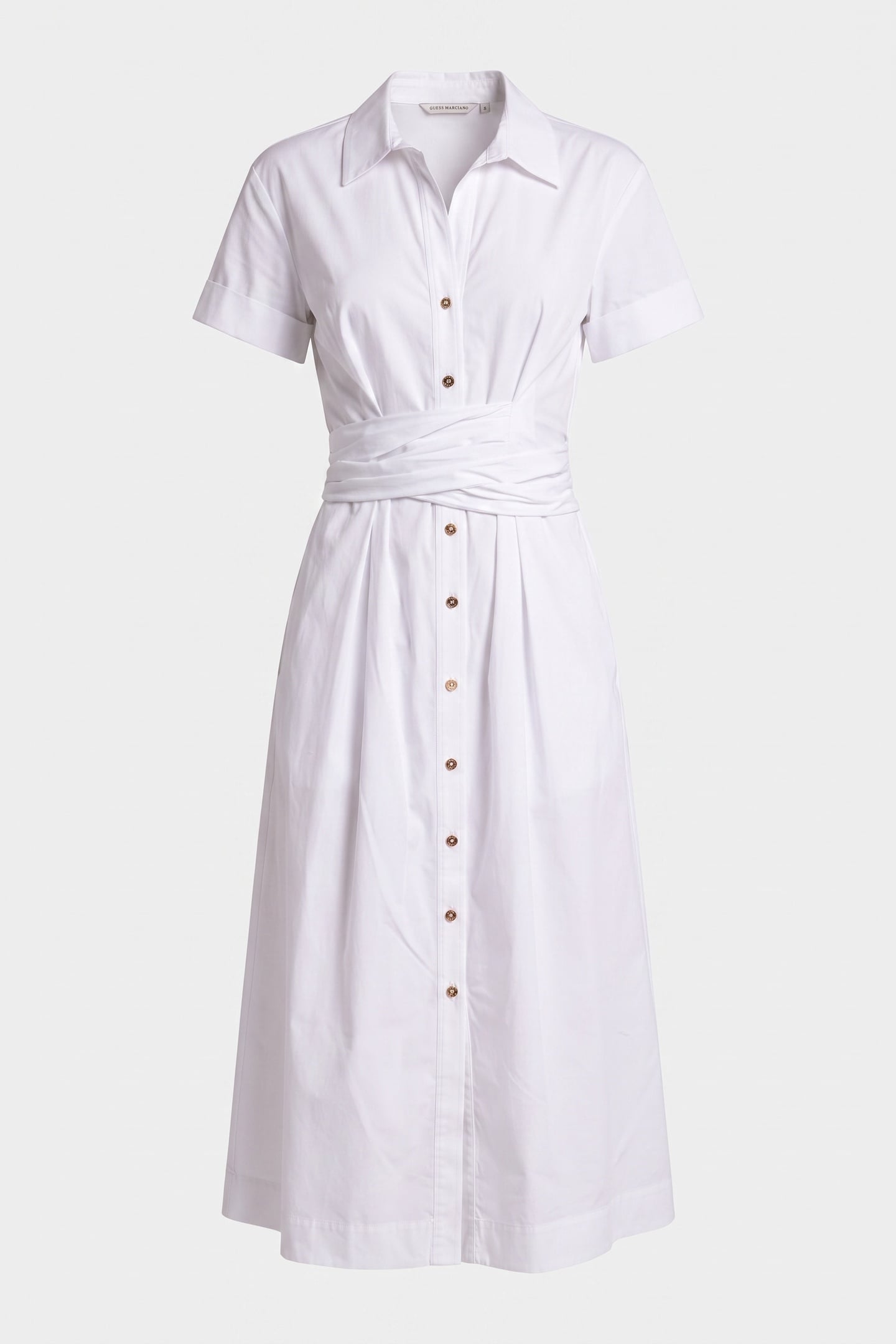 ADELE V NECK SS MIDI TRUE WHITE A000 3