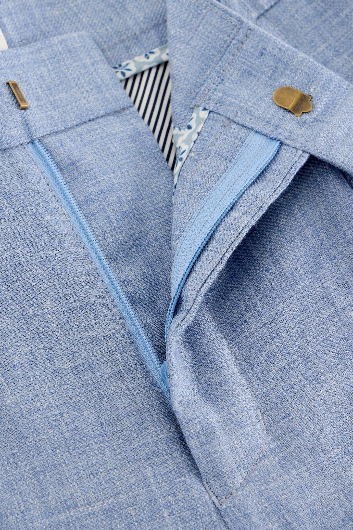 LINEN TROUSER MID BLUE 6