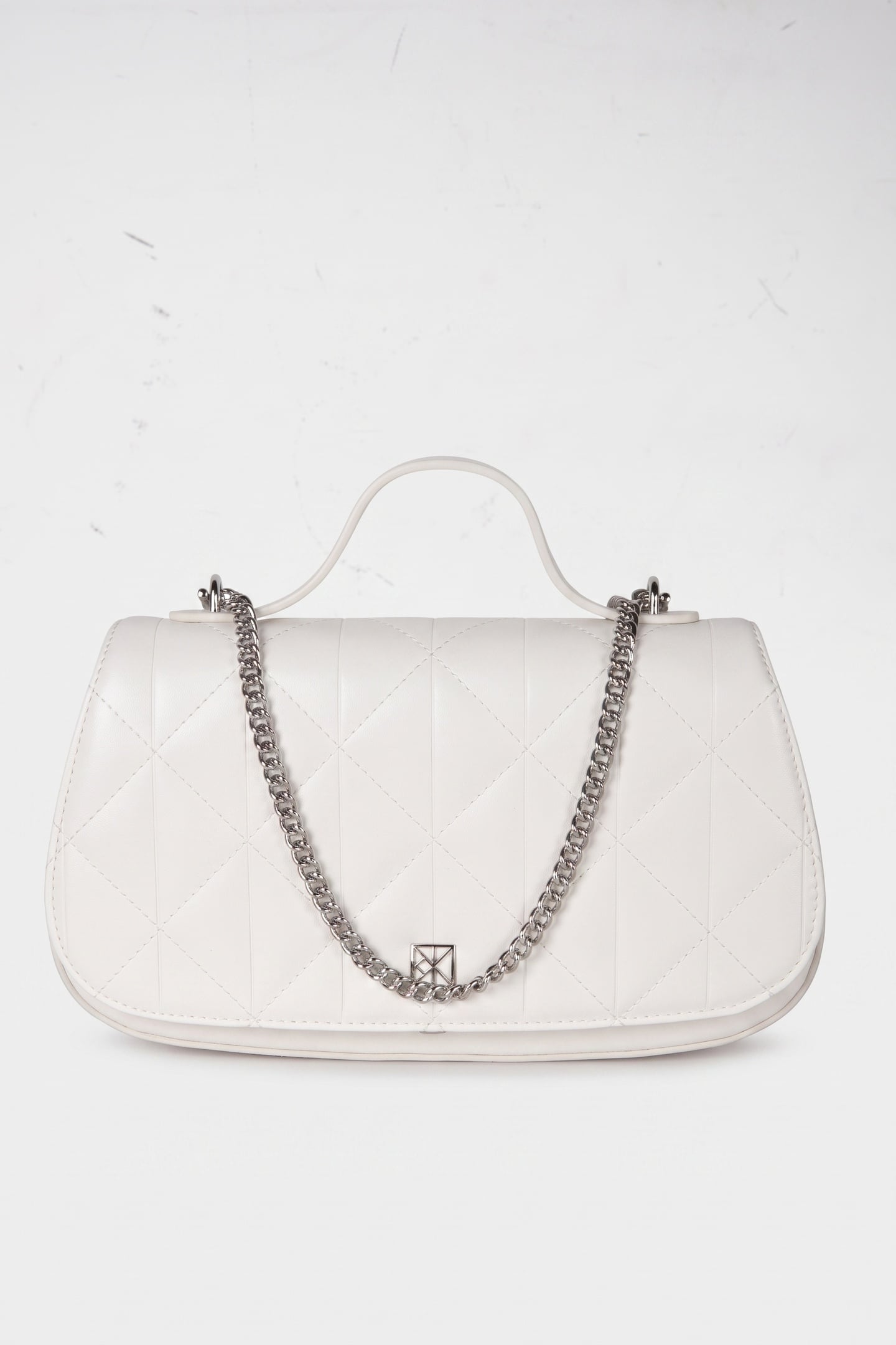QUILTED TOP HANDLE CROSSOVER LILY WHITE 2