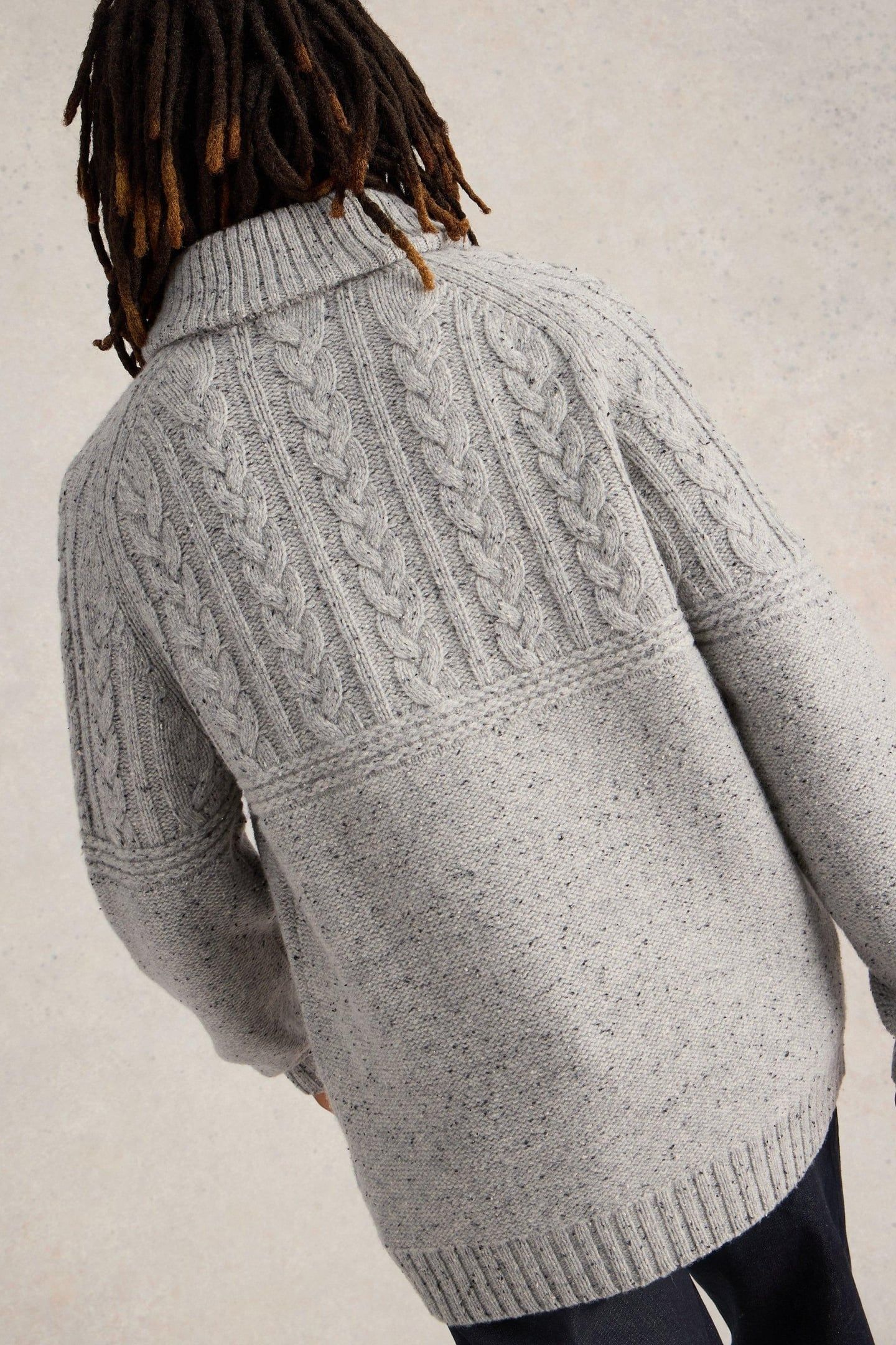 BERKLEY SHAWL NECK JUMPER LIGHT GREY 2