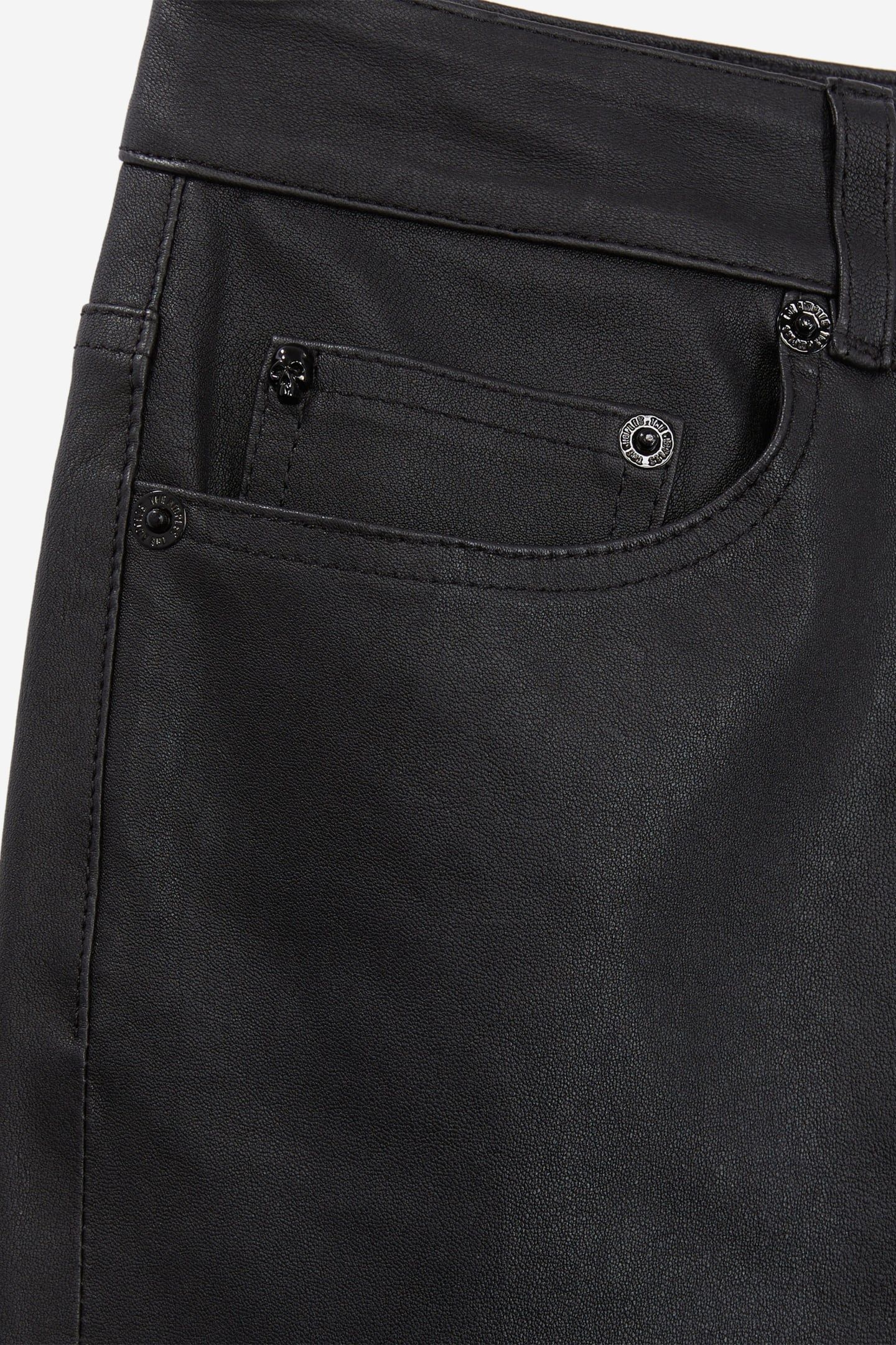 SLIM FIT STRETCH LEATHER TROUSERS BLACK 5