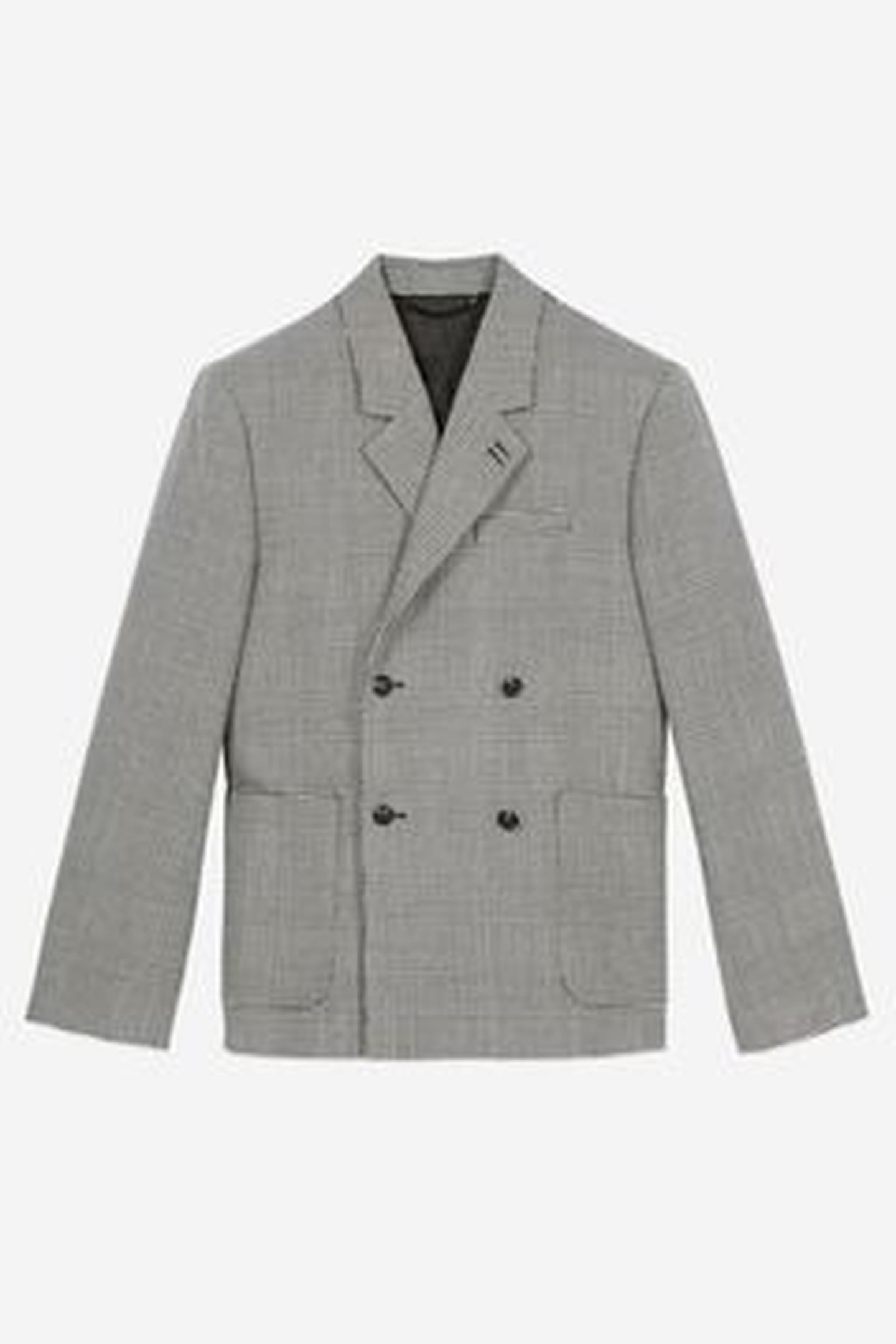 4-BUTTON DOUBLE-BREASTED JACKET BLACK WHITE 10