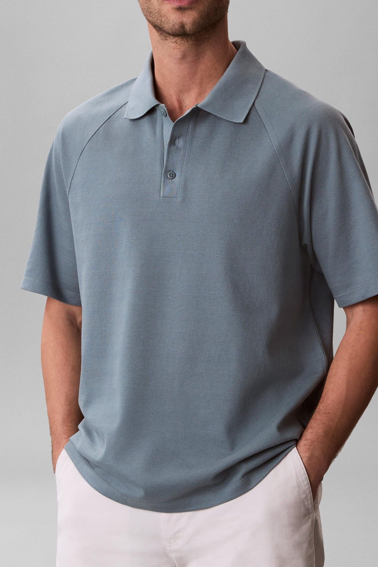 SS EASY BAR JACQUARD POLO FROSTED SPRUCE 2