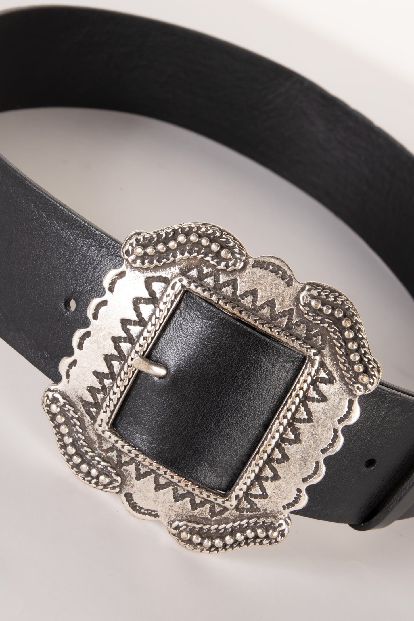 WIDE LEATHER BELT BLACK 4