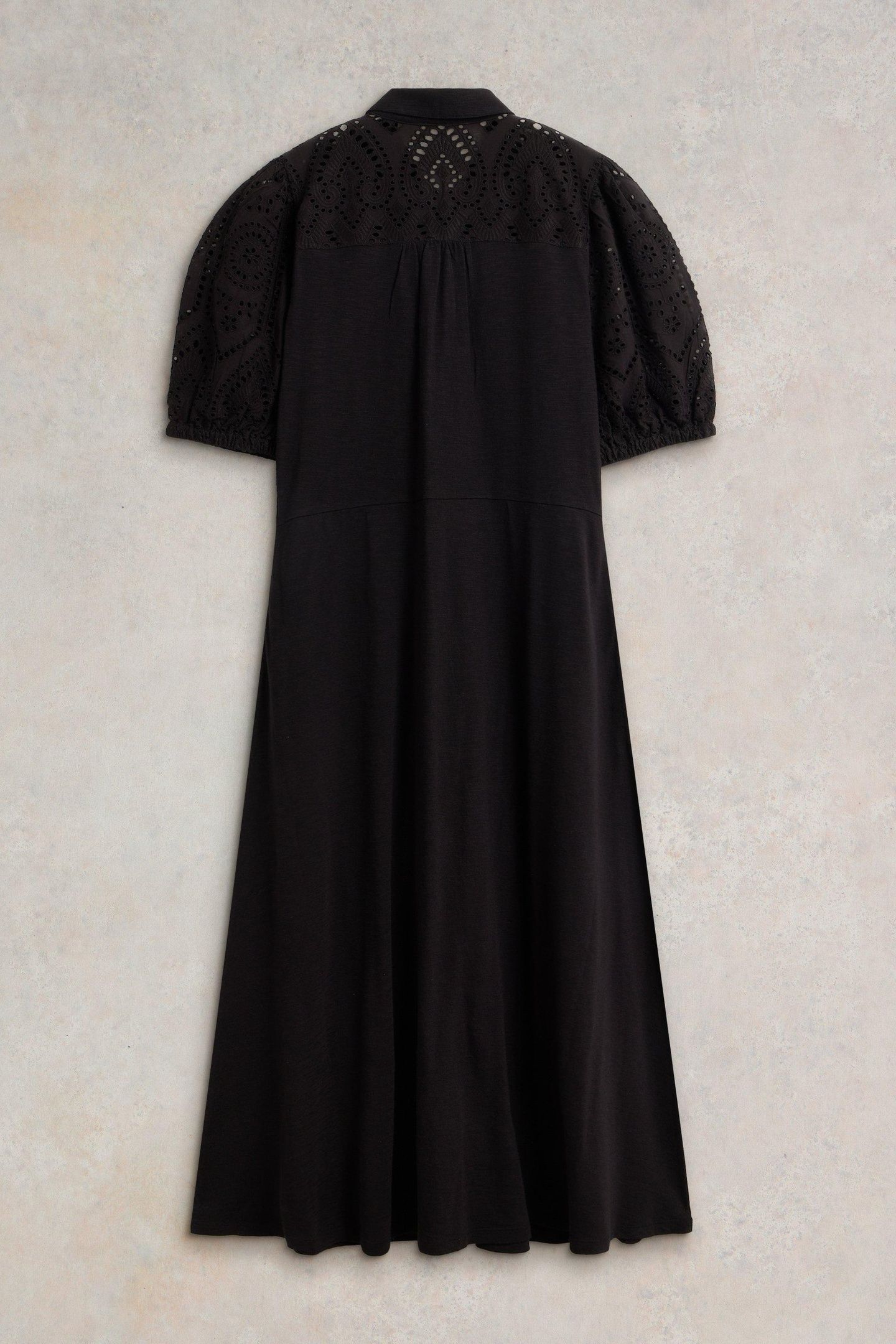 RUA BRODERIE SHIRT DRESS PURE BLACK 4