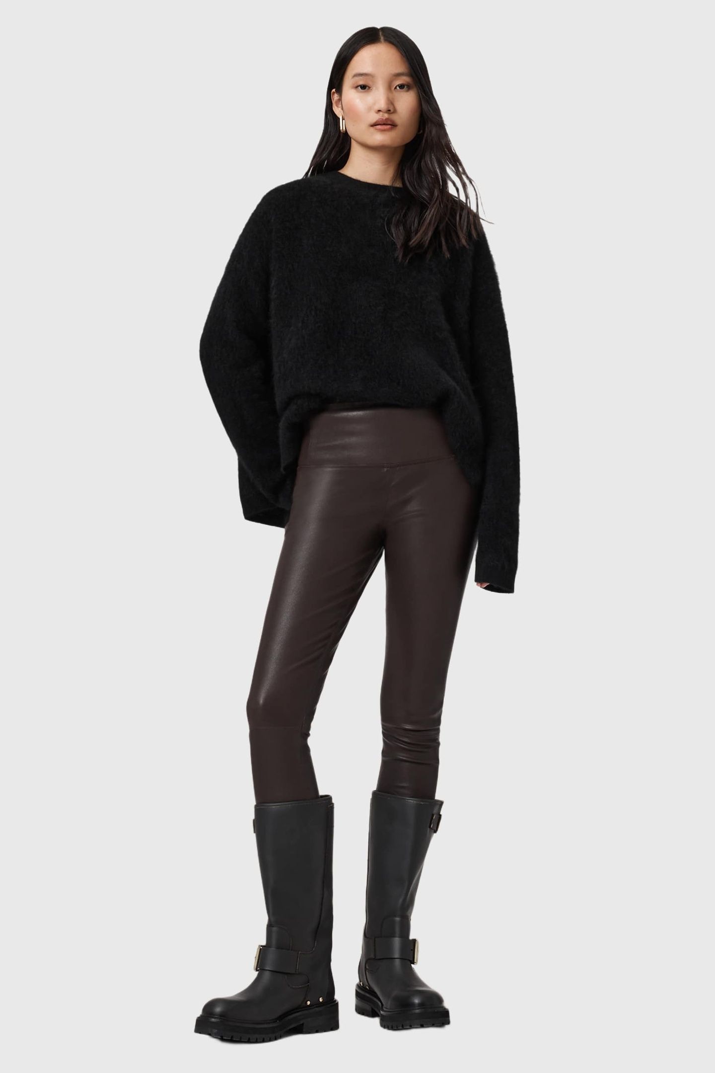 CORA LEATHER LEGGING BITTER BROWN 2