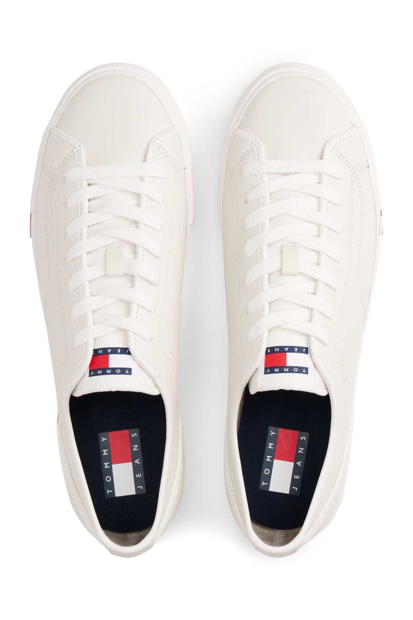ARCHIVE FLAG STRIPE LEATHER TRAINERS ECRU 4