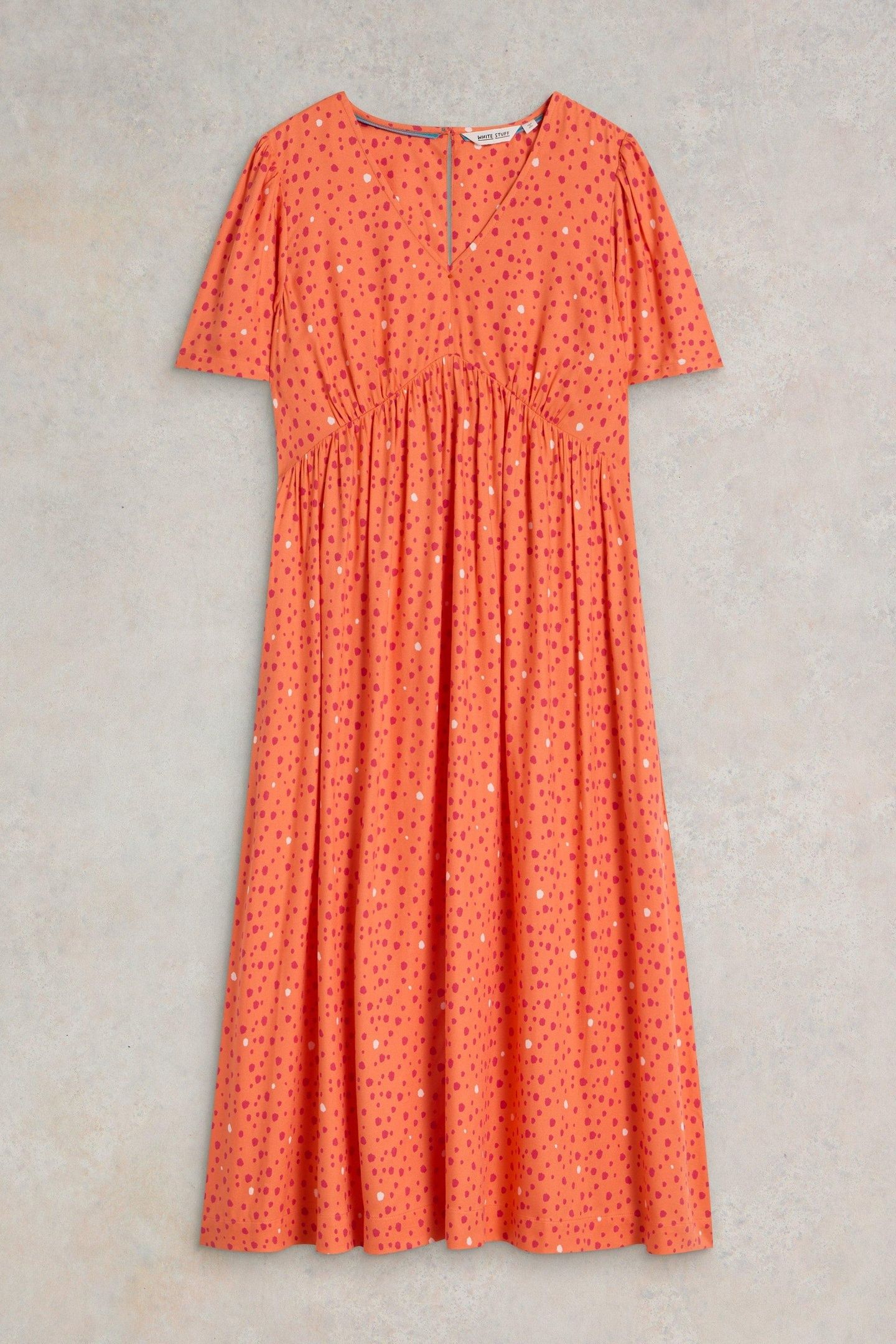 LUCY MIDI DRESS ORANGE MULTI 4