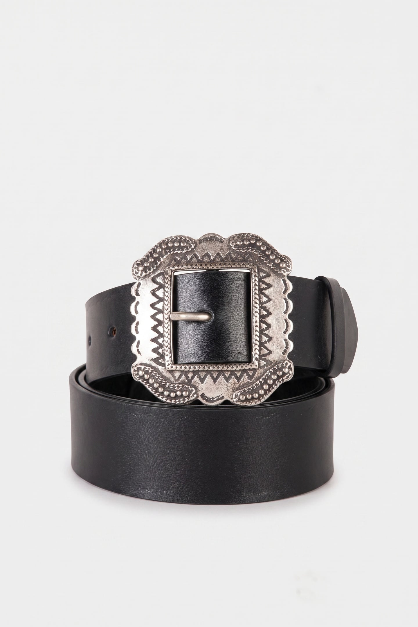 WIDE LEATHER BELT BLACK 2