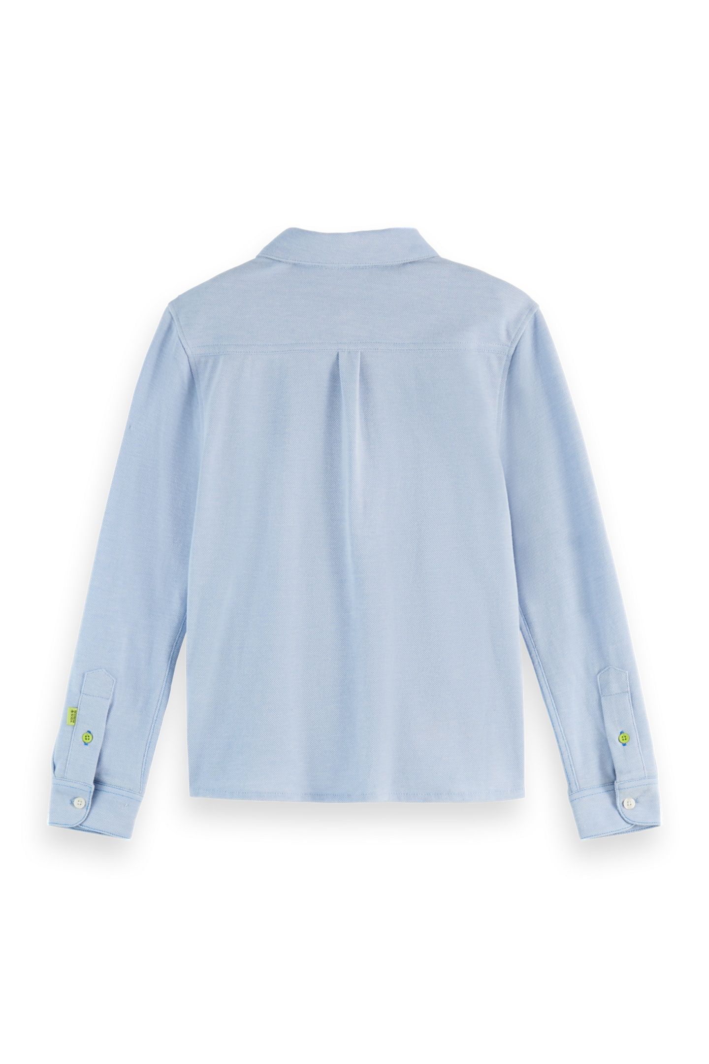 BOYS REGULAR-FIT TWO-TONE PIQUE LONG-SLEEVE SHIRT CERULEAN/ 2