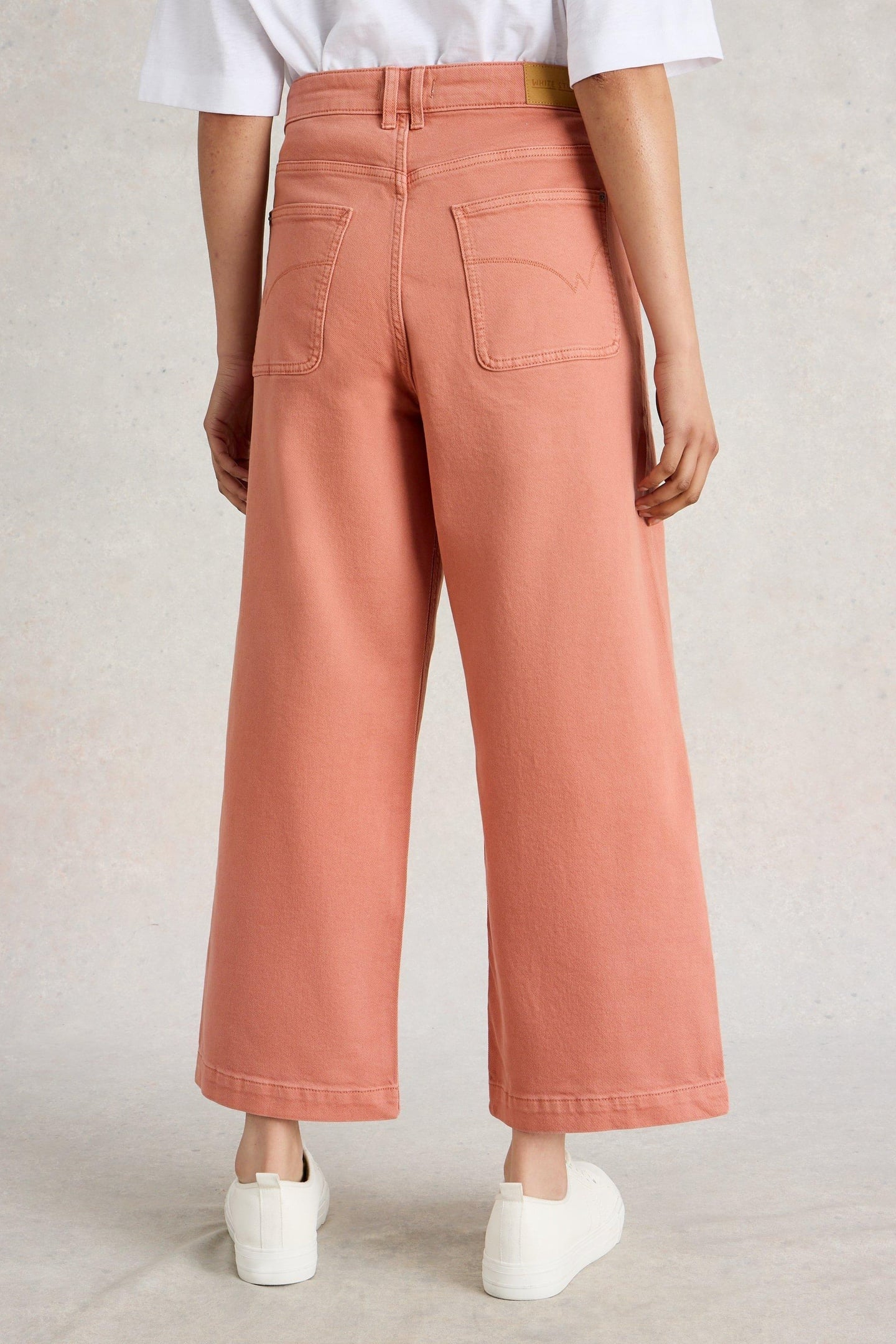 TIA WIDE LEG CROP JEAN MID ORANGE 2