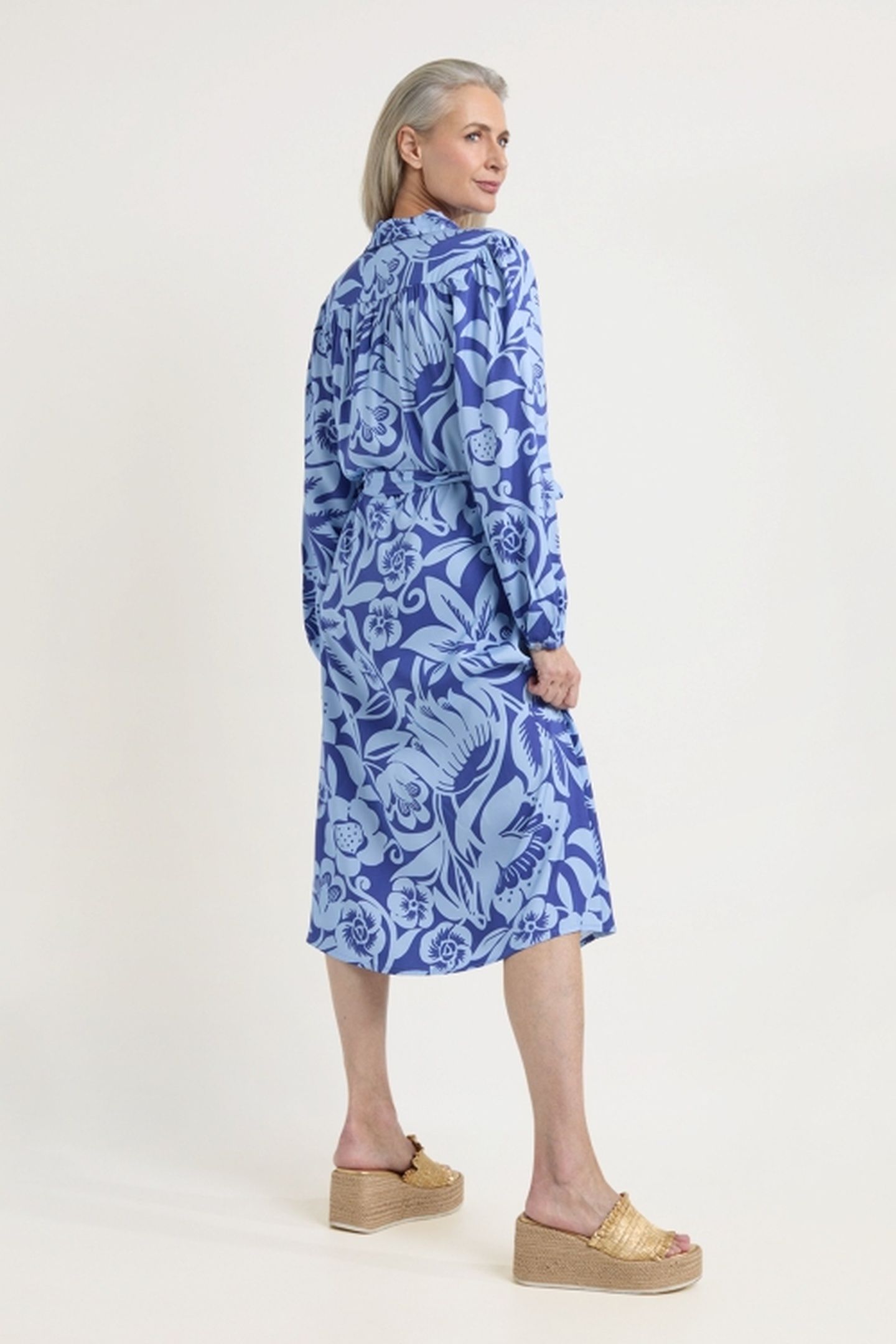 AMIRA DRESS OCEAN BLUE PRINT 4