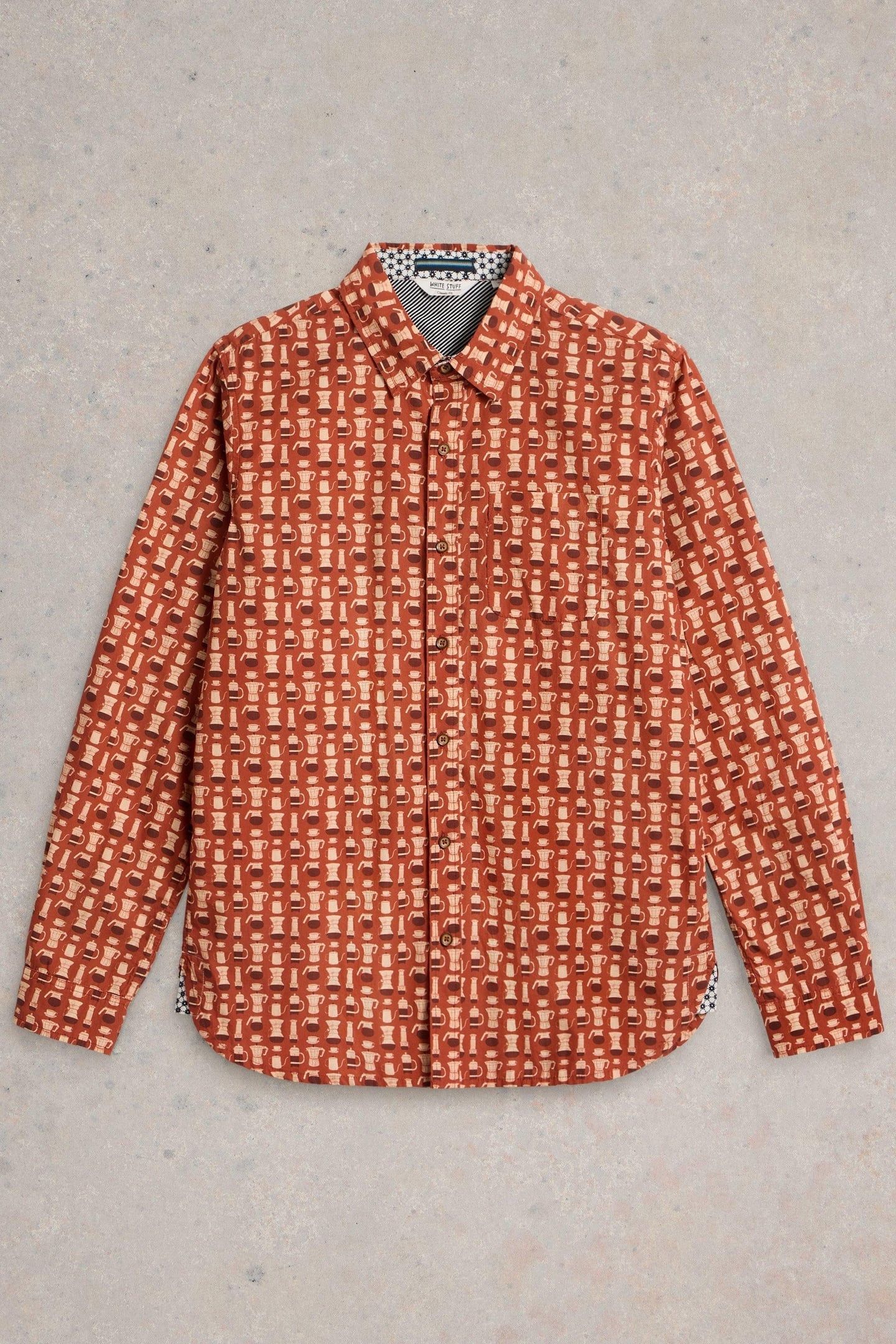 ESPRESSO PRINTED SHIRT ORANGE PRINT 4