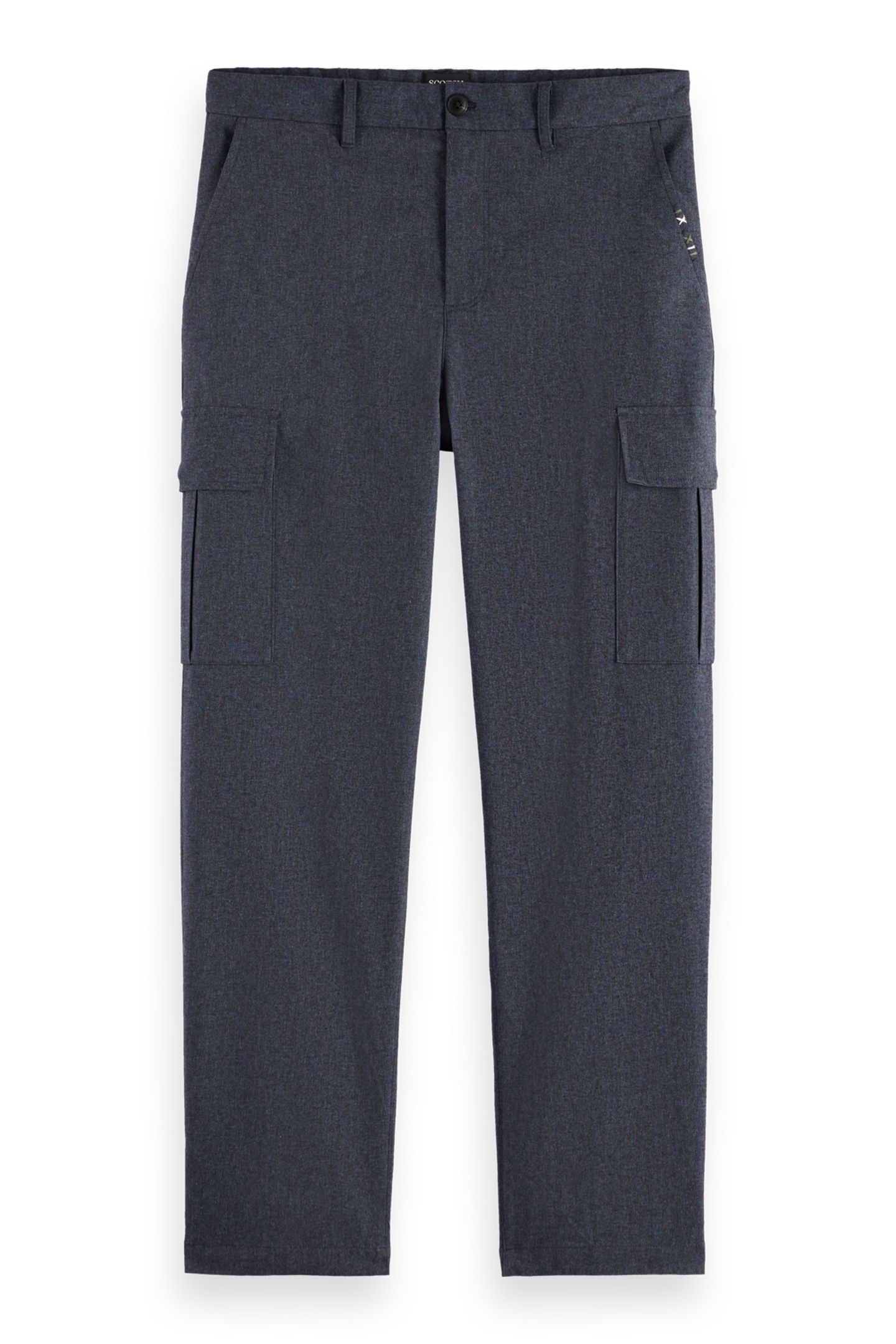 MELANGE COTTON-BLEND RELAXED STRAIGHT FIT CARGO GREY MELANGE 4