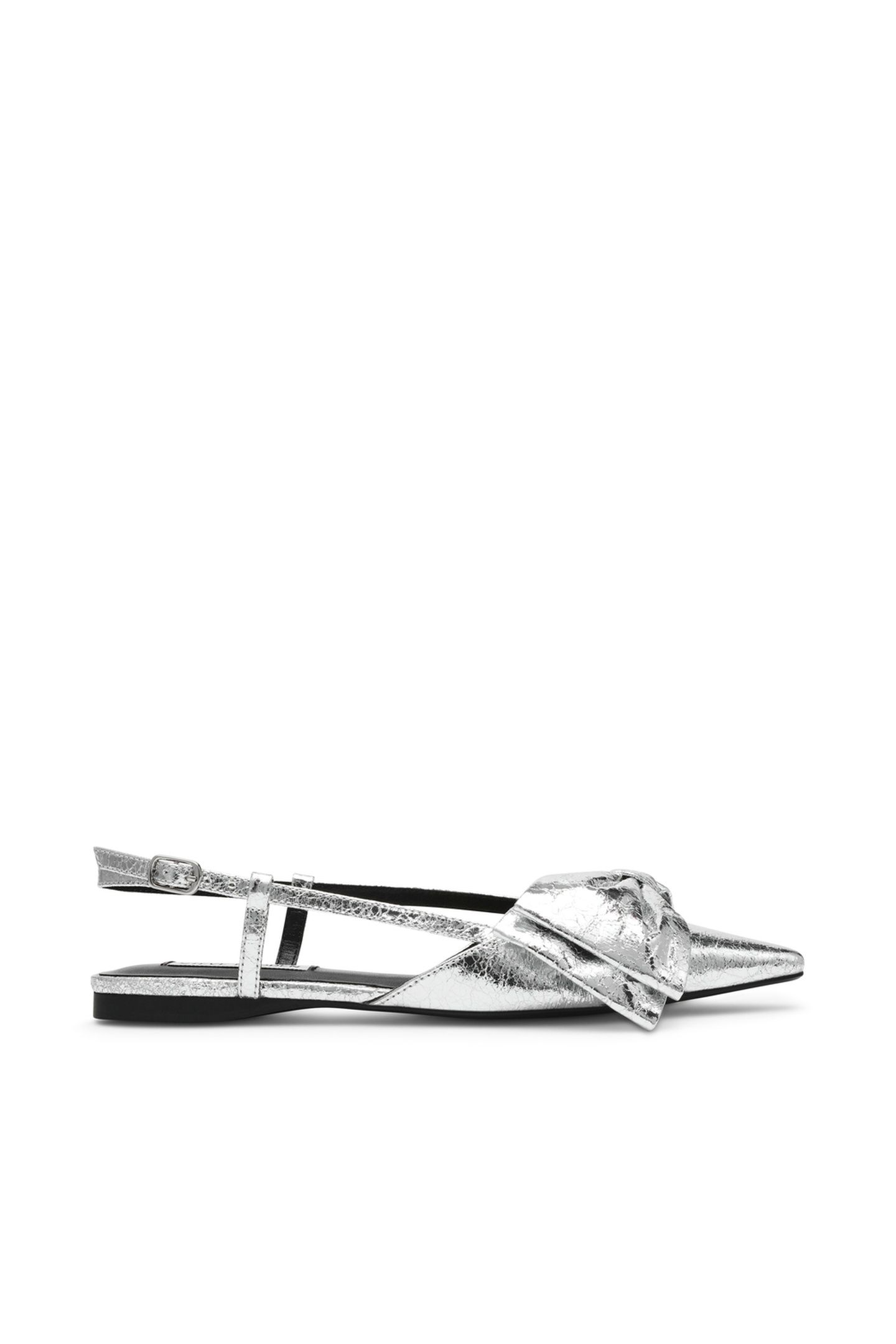 DAZZLED FLAT SHOES SILVER 1