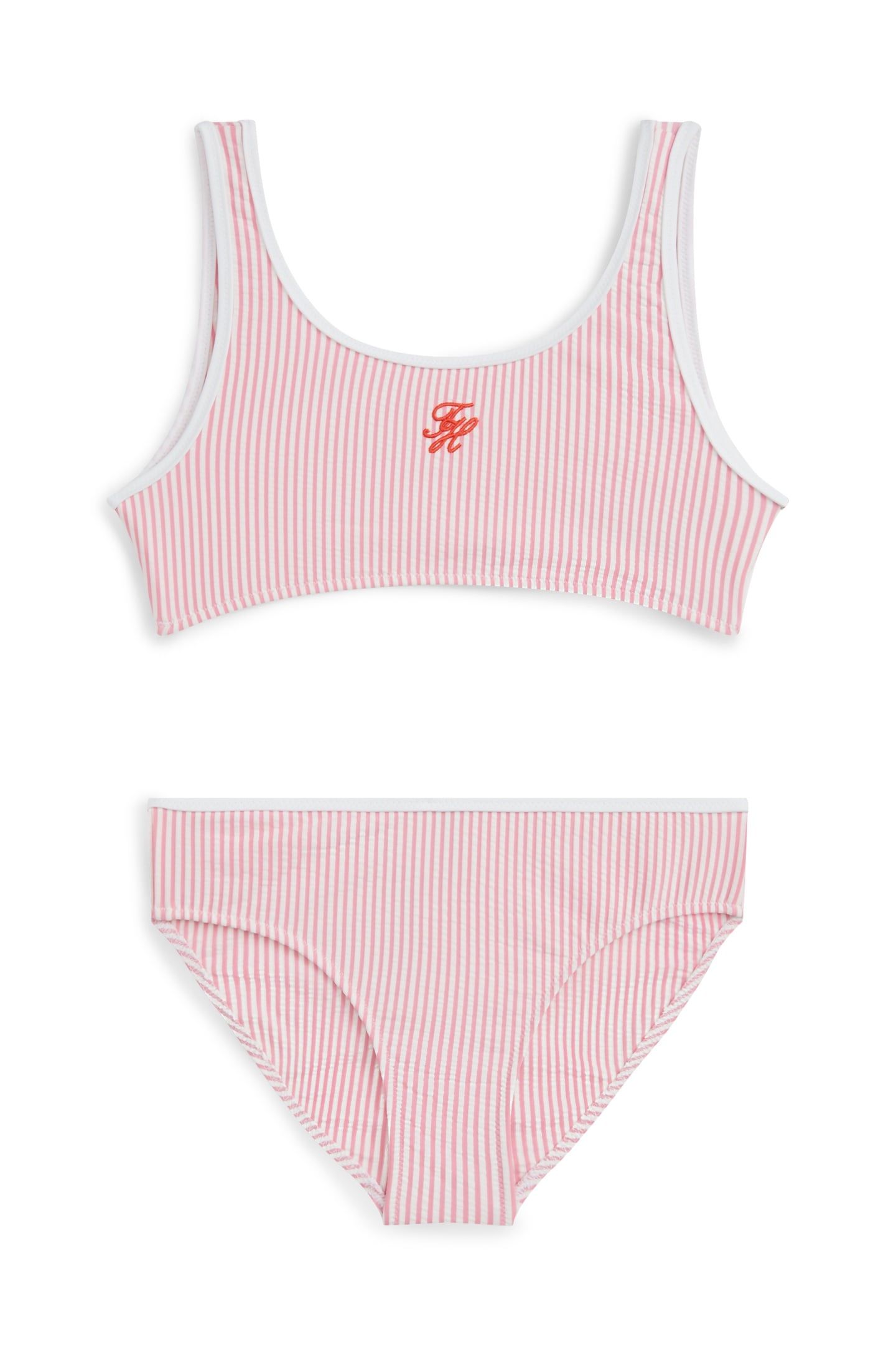 GIRLS BRALETTE SET SEERSUCKER ROSE PETAL ITHACA 1