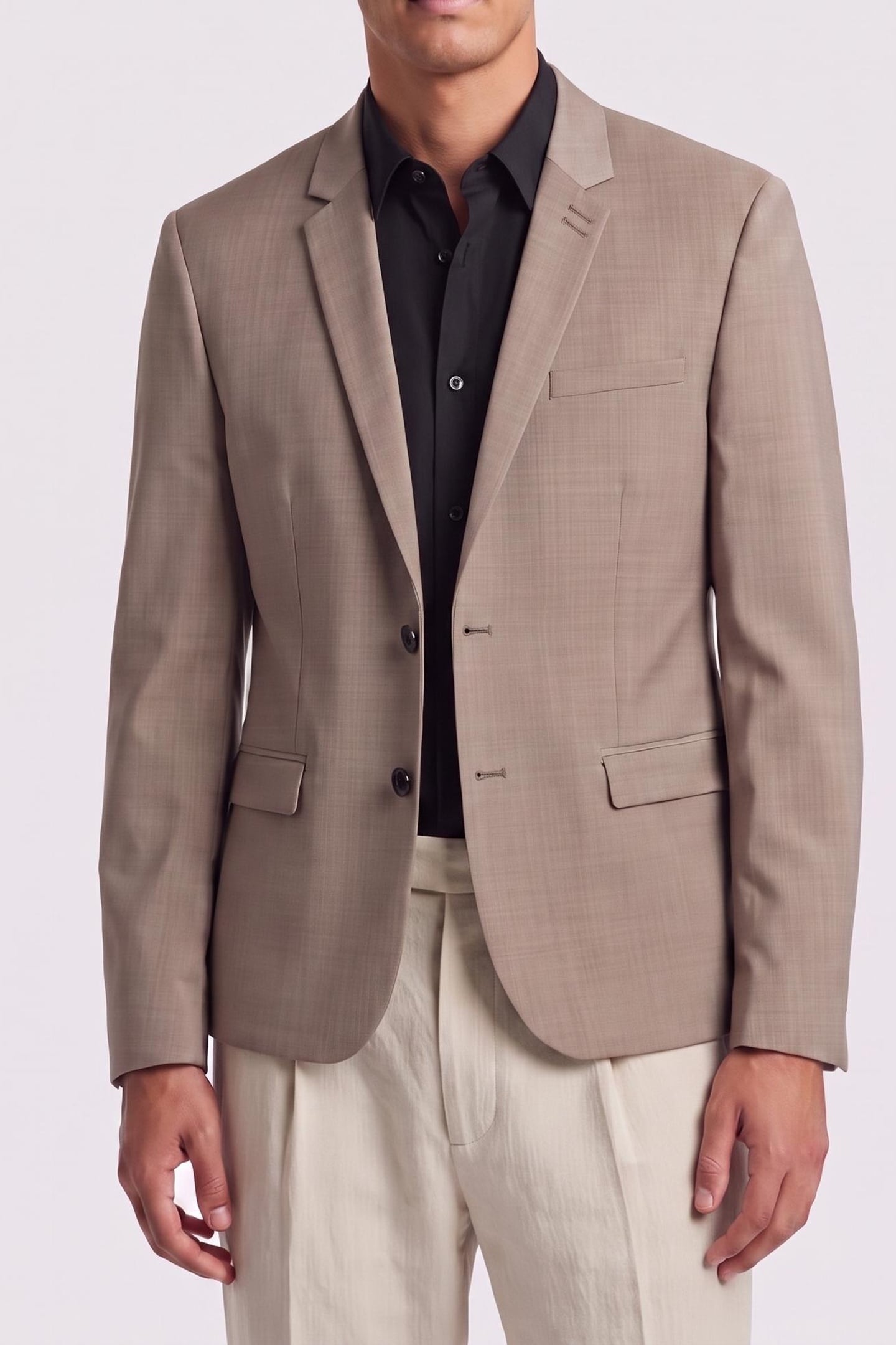 2-BUTTON SUIT JACKET BEIGE MELANGE 1