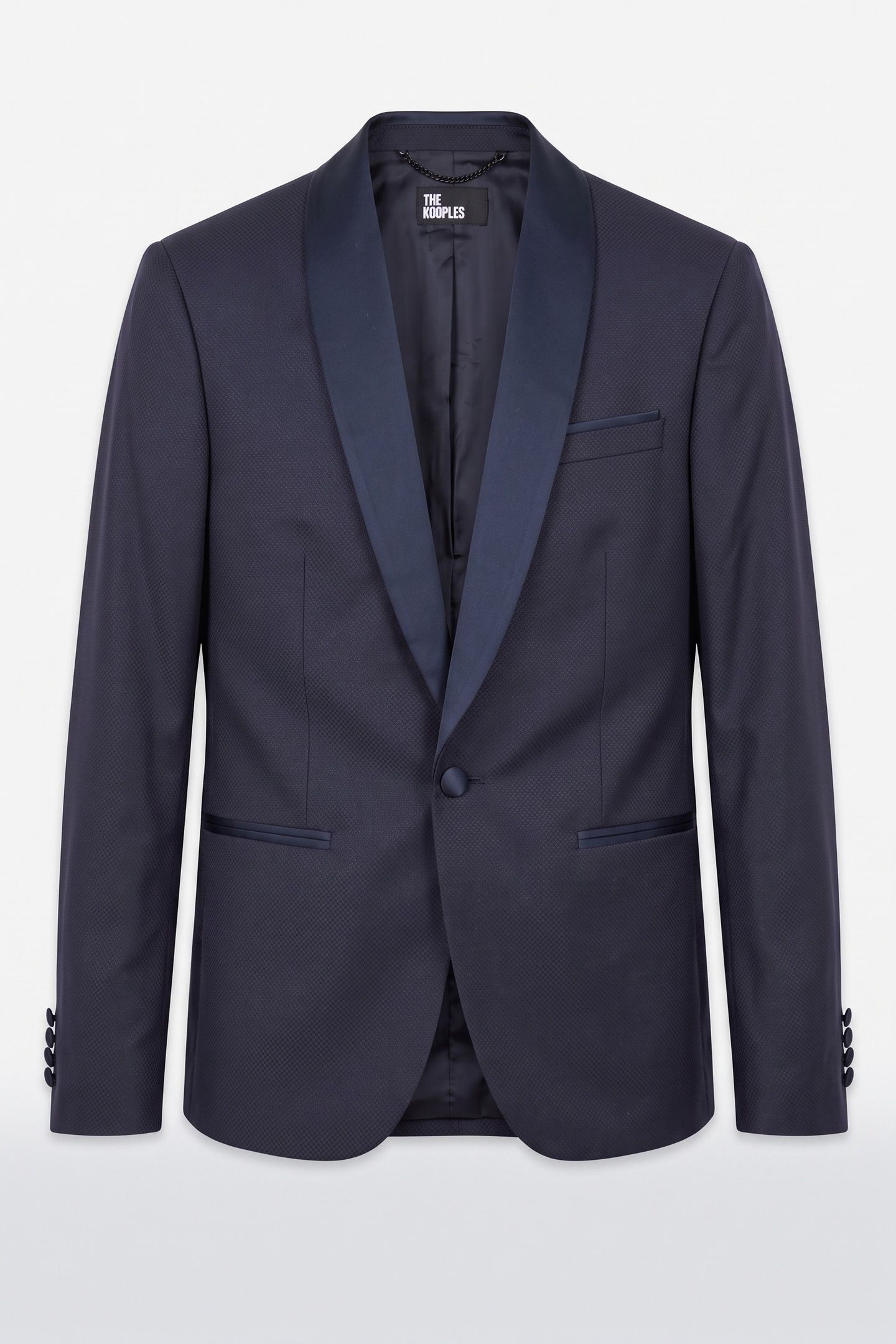 SUIT JACKET WITH SATIN DETAILS AND SMALL CHEST POCKET NAVY 3