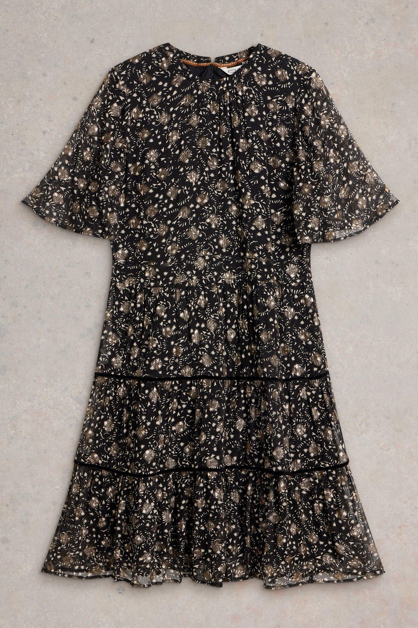 ERIN METALLIC DRESS BLACK MULTI 4