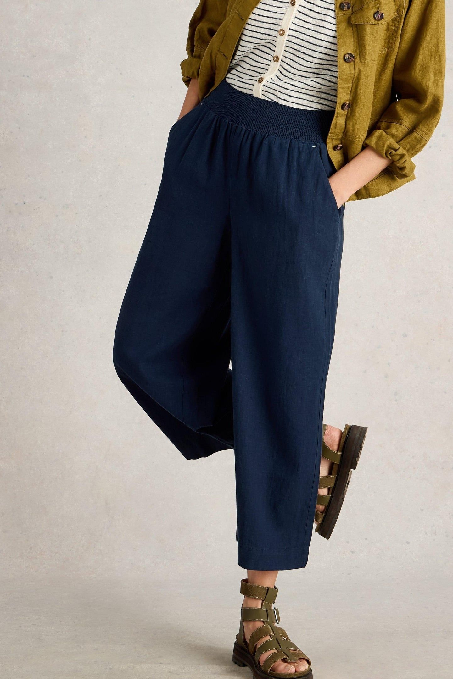 SHELLY LINEN BLEND CULOTTE DARK NAVY 1