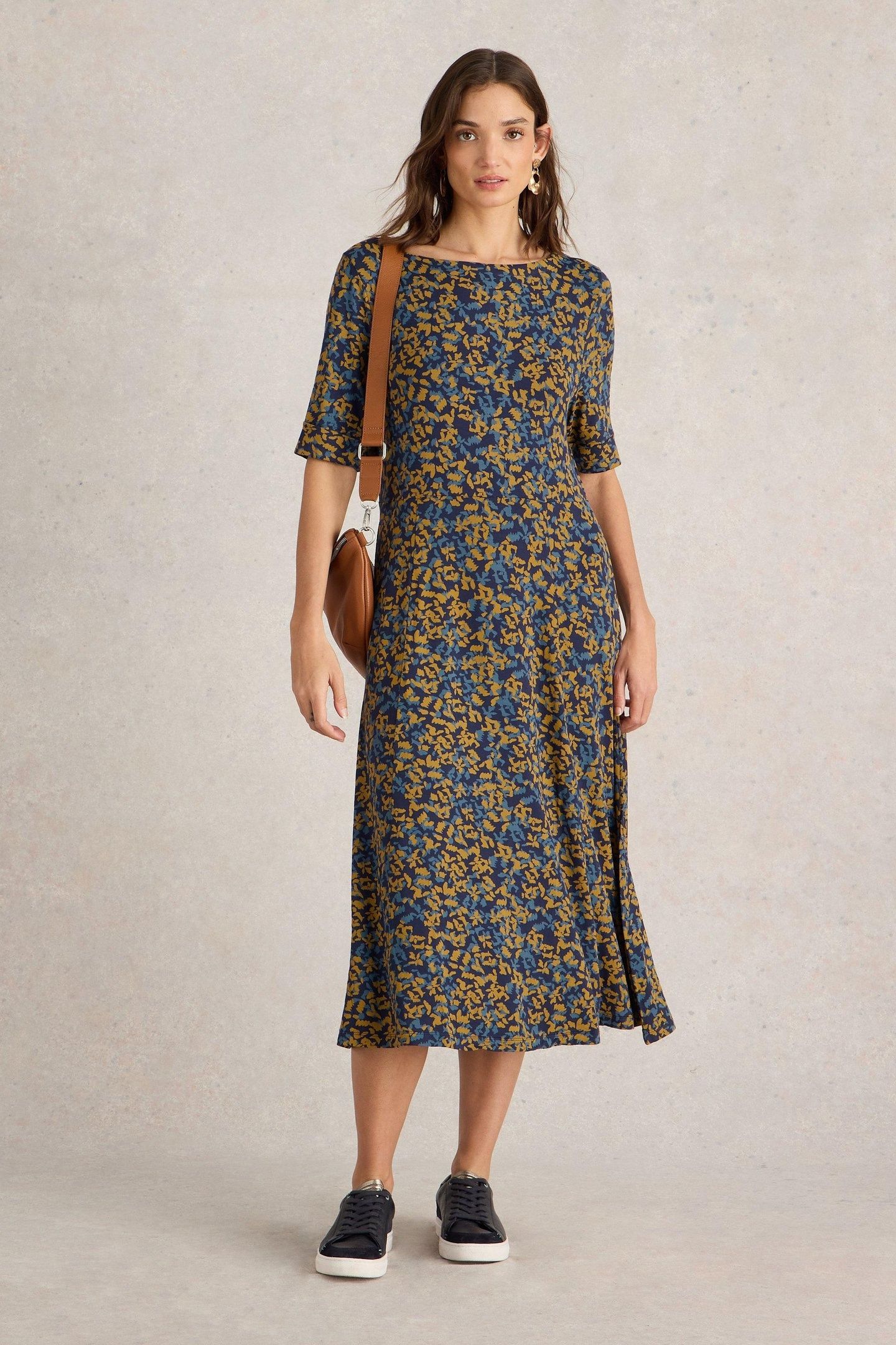MILLIE JERSEY DRESS NAVY PRINT 1