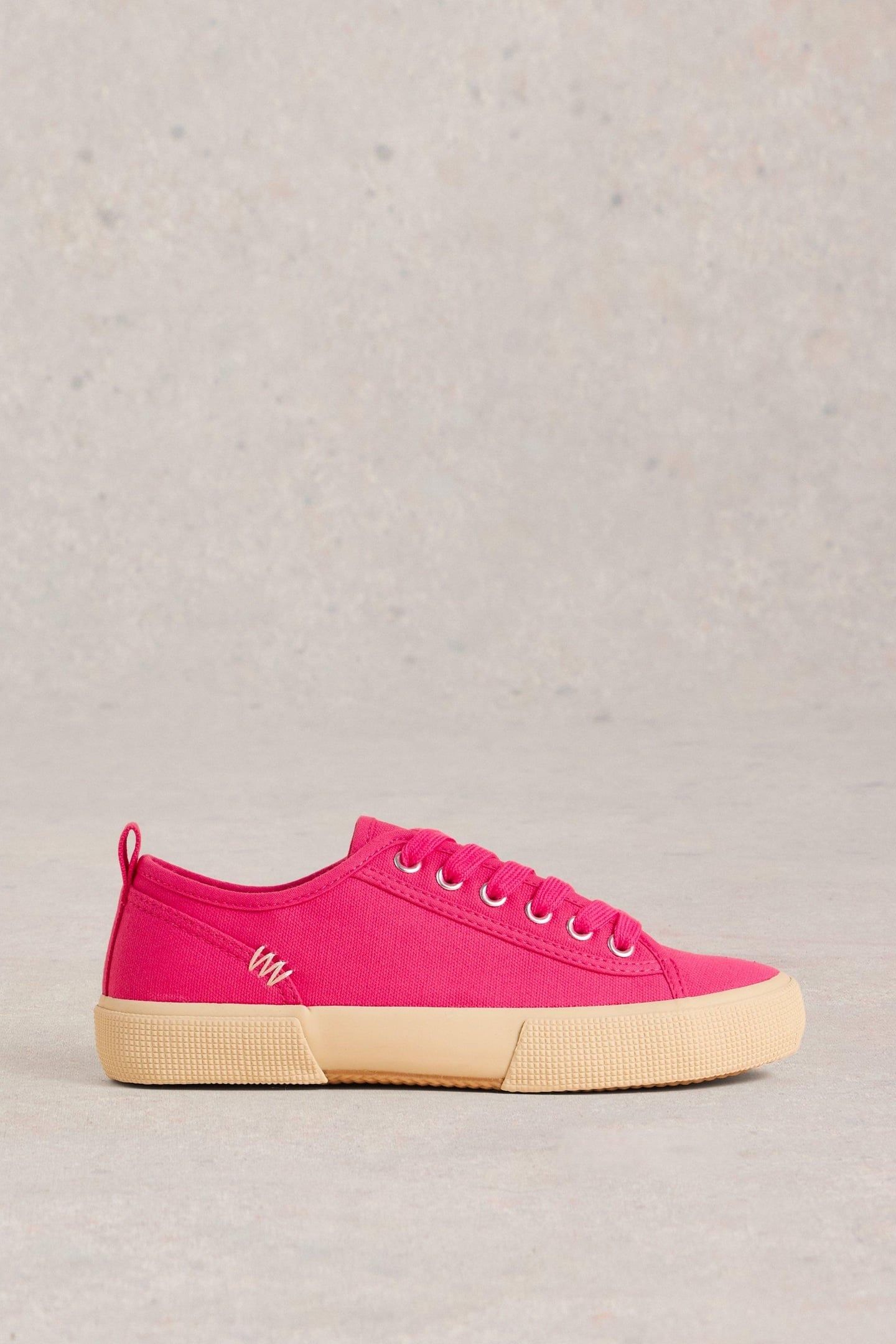 PIPPA CANVAS LACE UP TRAINER BRIGHT PINK 1