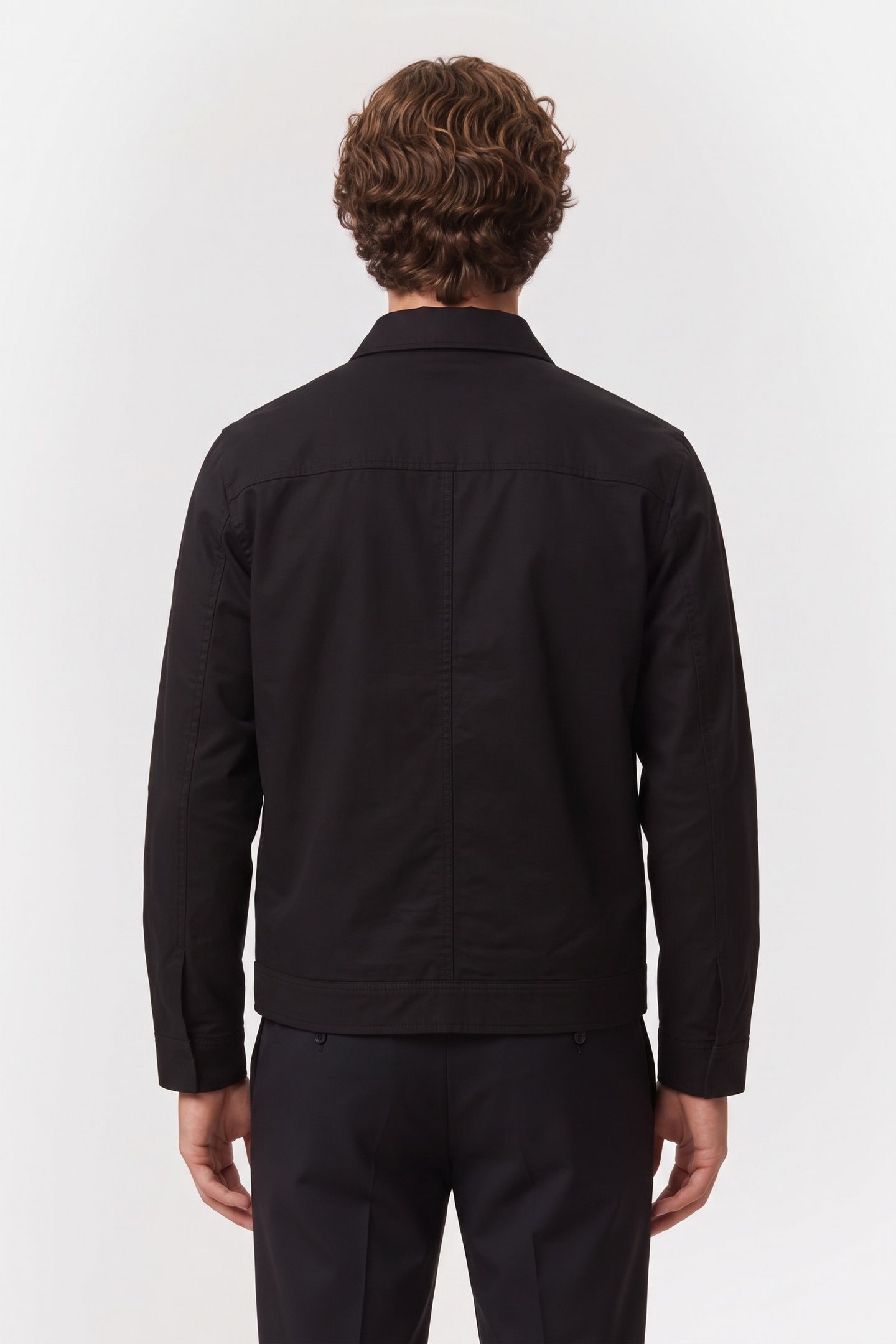 LONG SLEEVE PADDED COTTON ZIP JACKET BLACK 2