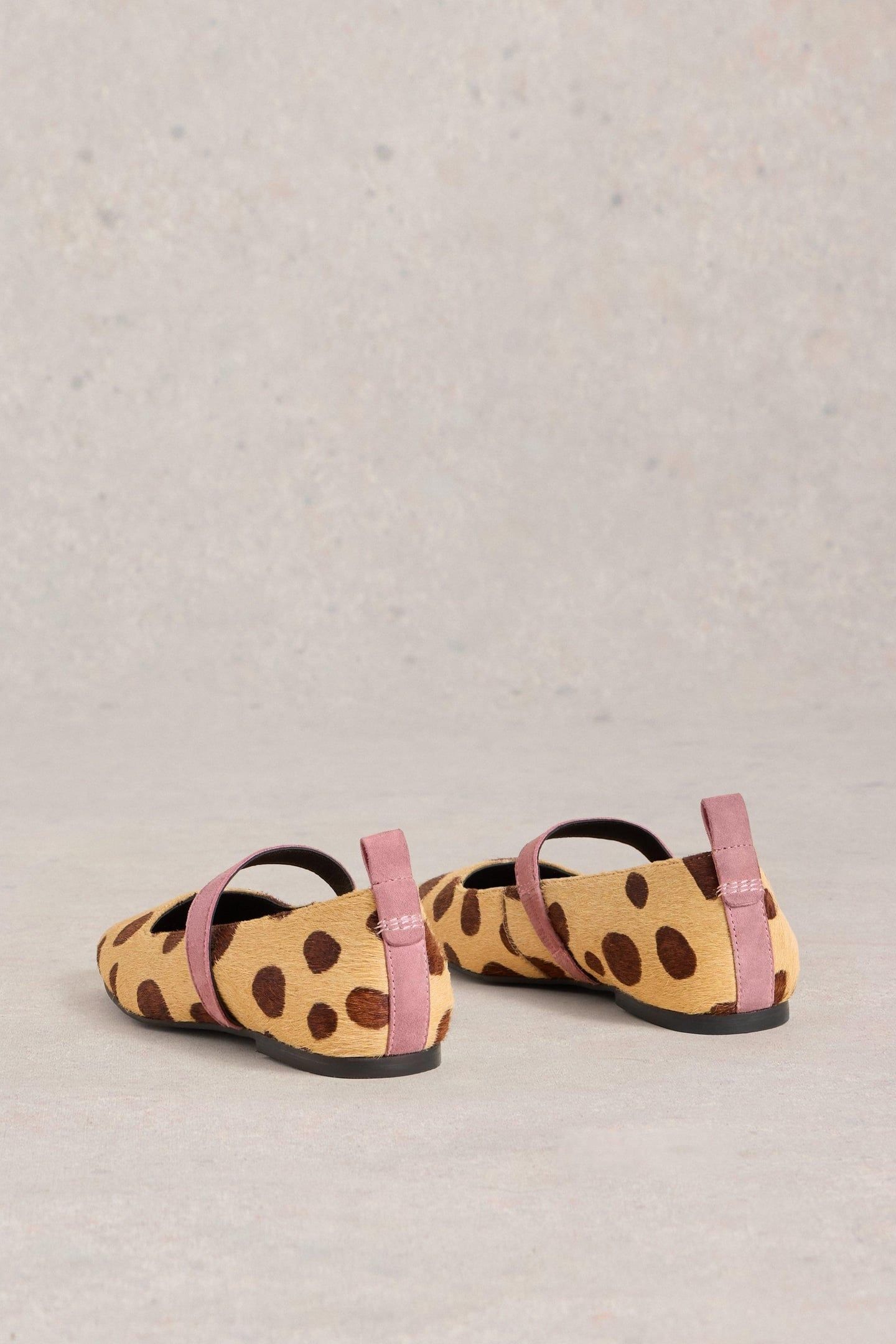 MINNIE STRAP LEATHER BALLERINA NATURAL PRINT 4
