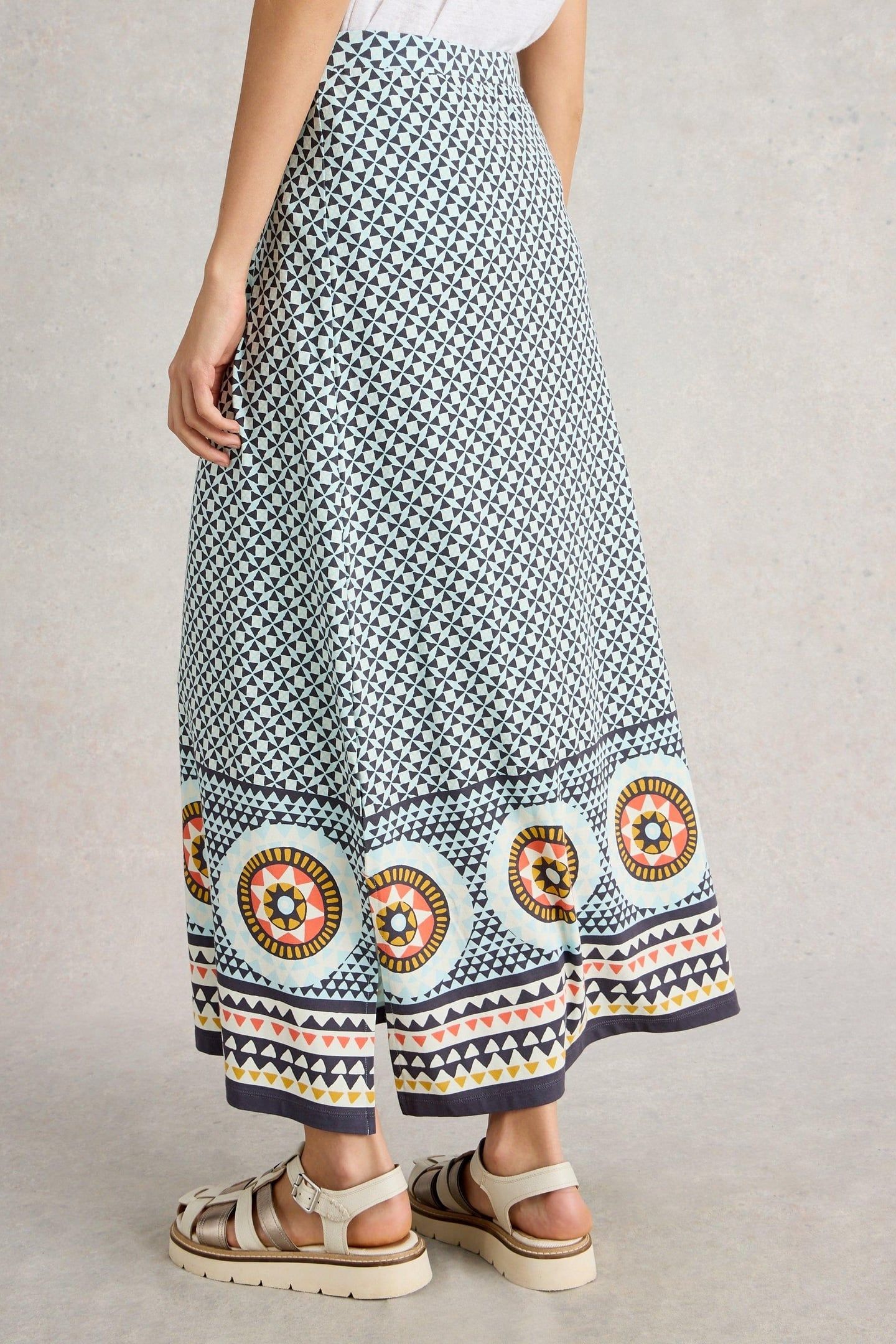FAY JERSEY MAXI COLUMN SKIRT BLUE MULTI 3