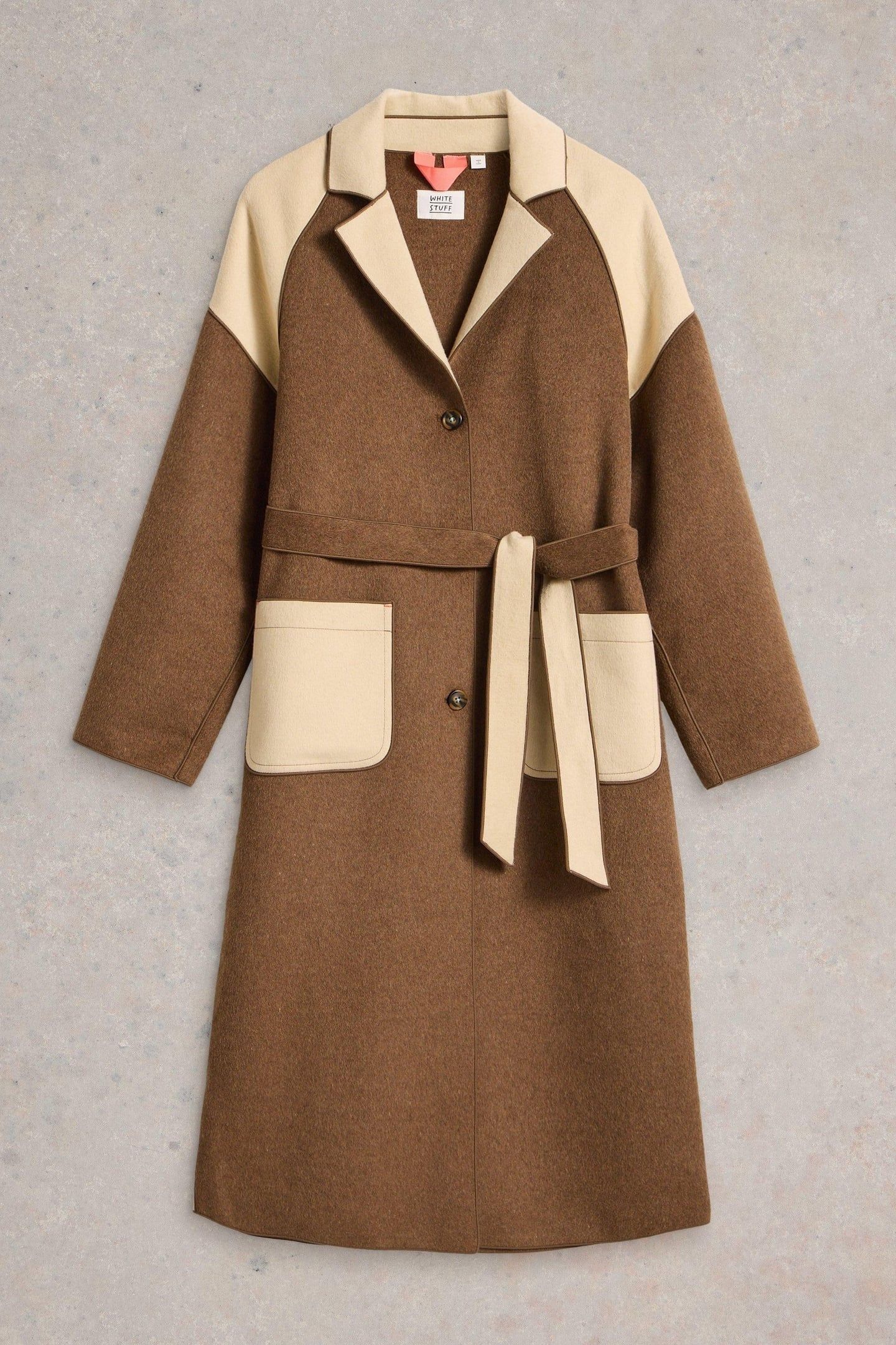 SABINE WOOL BLEND COAT NATURAL MULTI 4