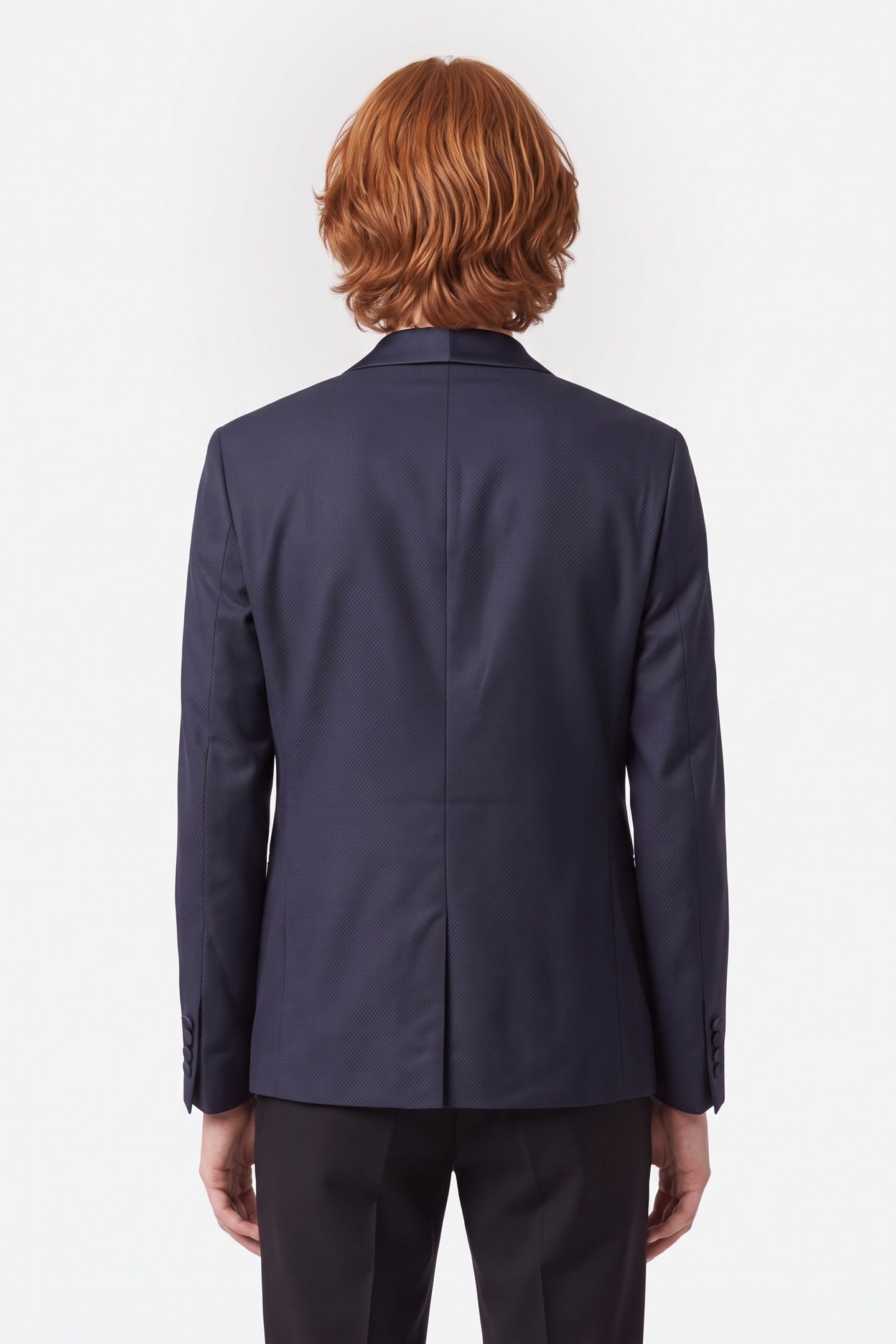 SUIT JACKET WITH SATIN DETAILS AND SMALL CHEST POCKET NAVY 2