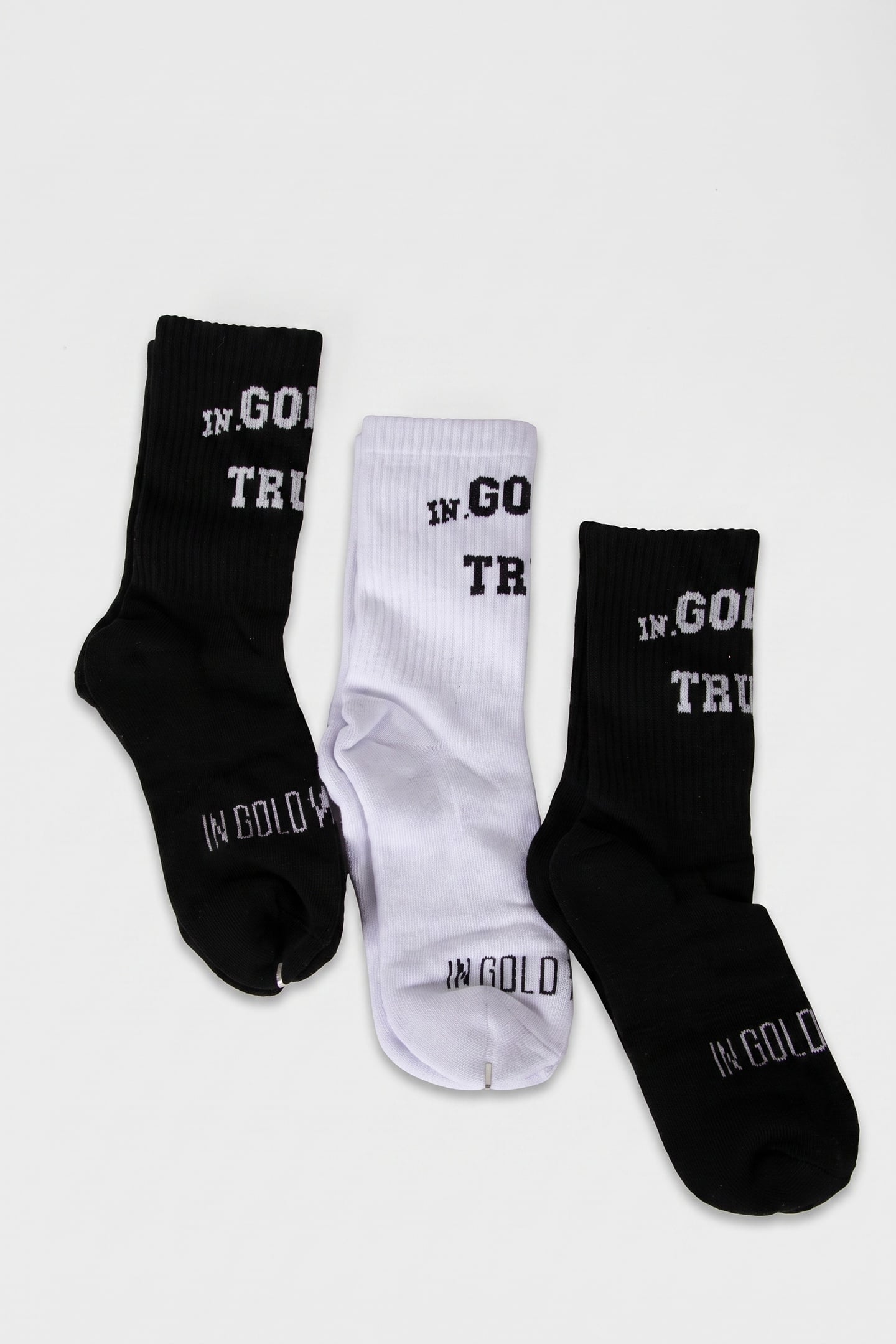 SOCKS 3-PACK 3 PACK W/B/B 3