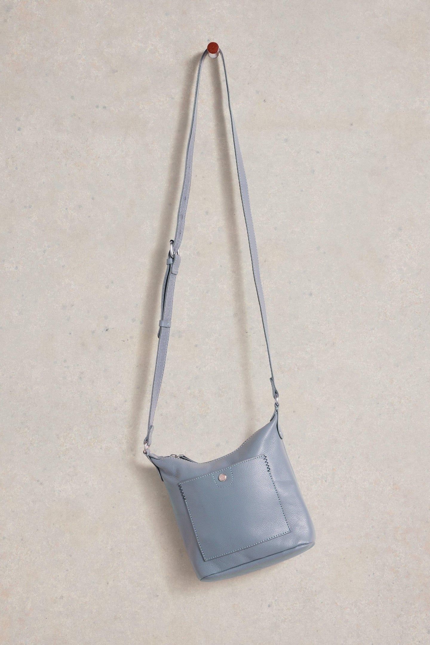 MINI FERN LEATHER CROSSBODY DUSTY BLUE 2