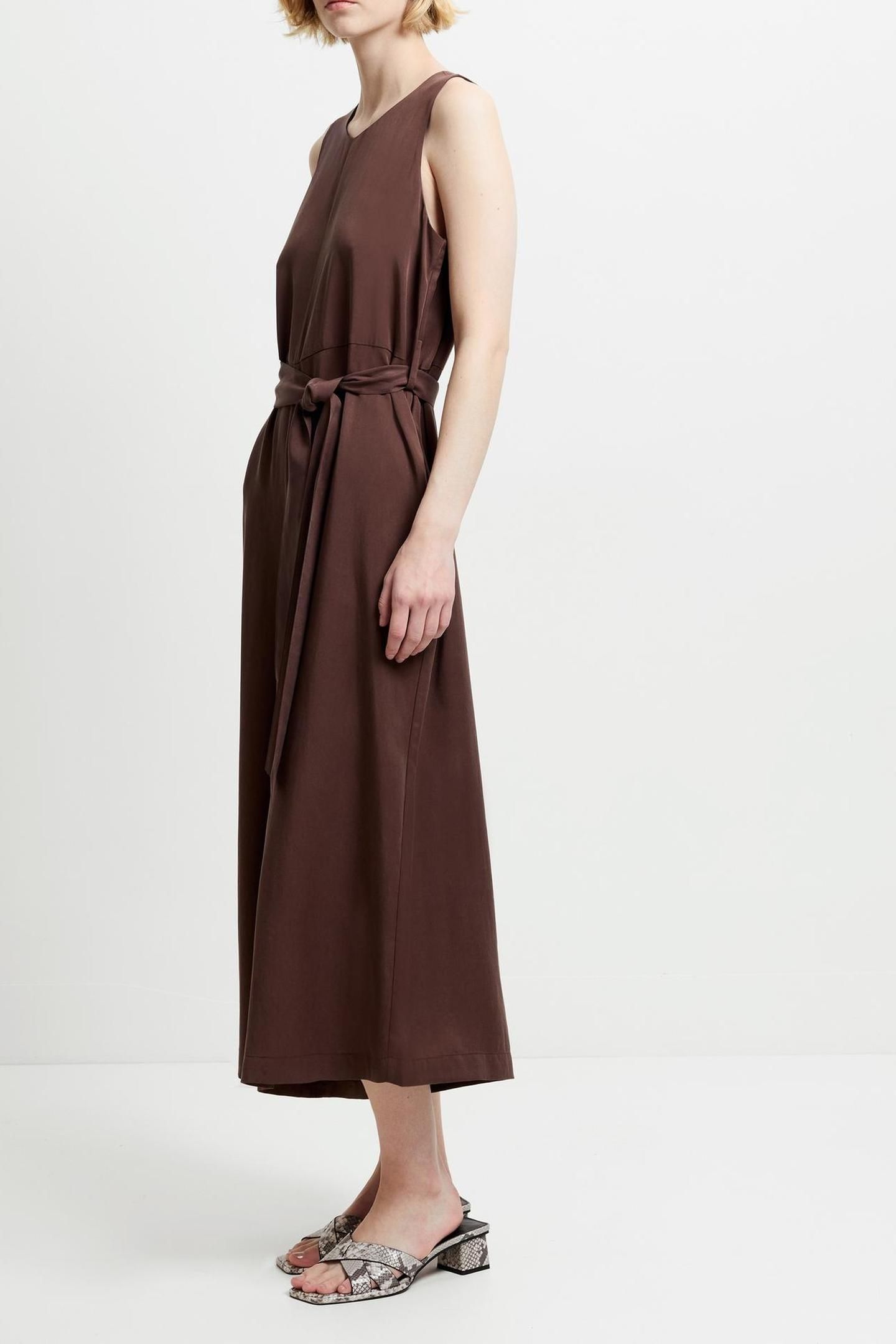DRAPE JUMPSUIT CHOCOLATE BROWN 4